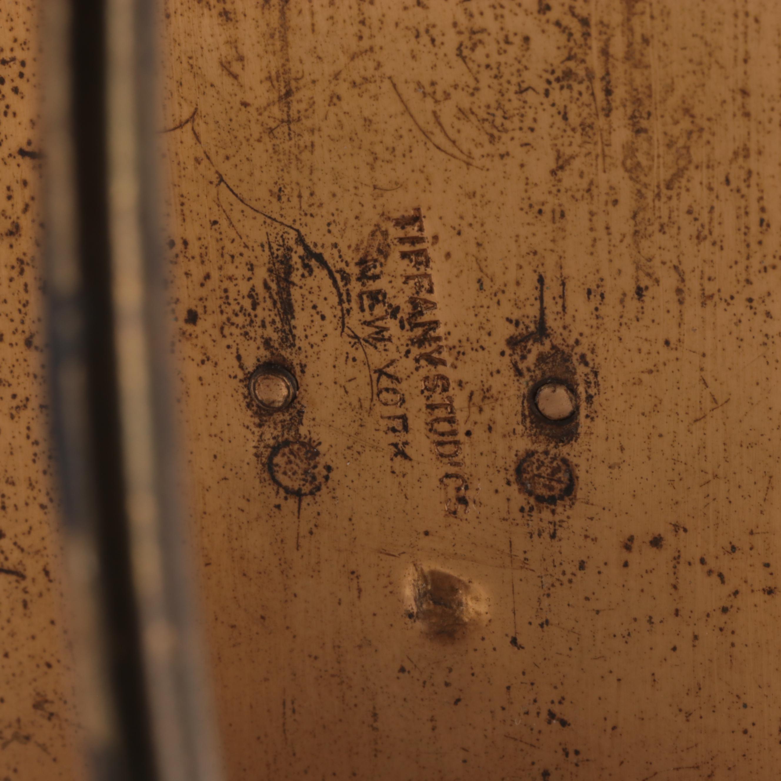 Tiffany Studios Bronze Zodiac Frame and Desk Thermometer