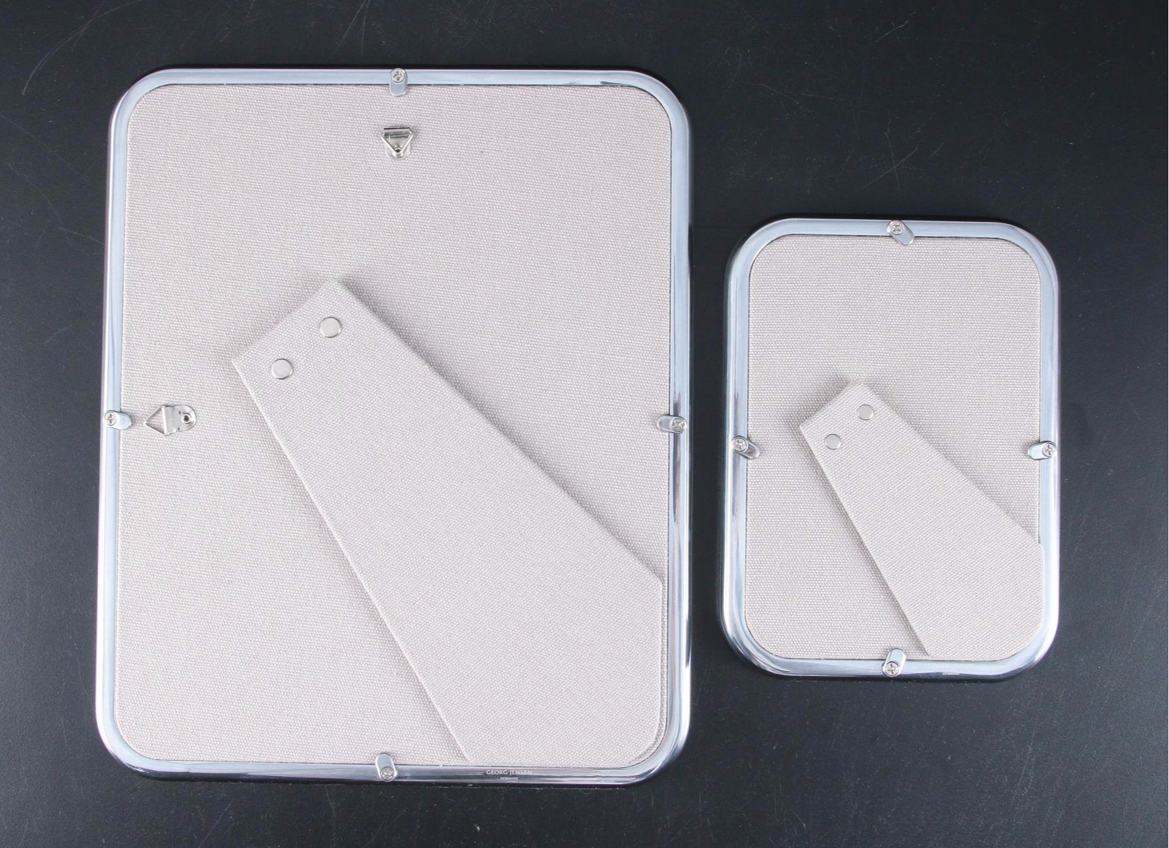 Georg Jensen "Tableau" Tabletop Mirrors with "Urkiola" Stainless Candle Holders