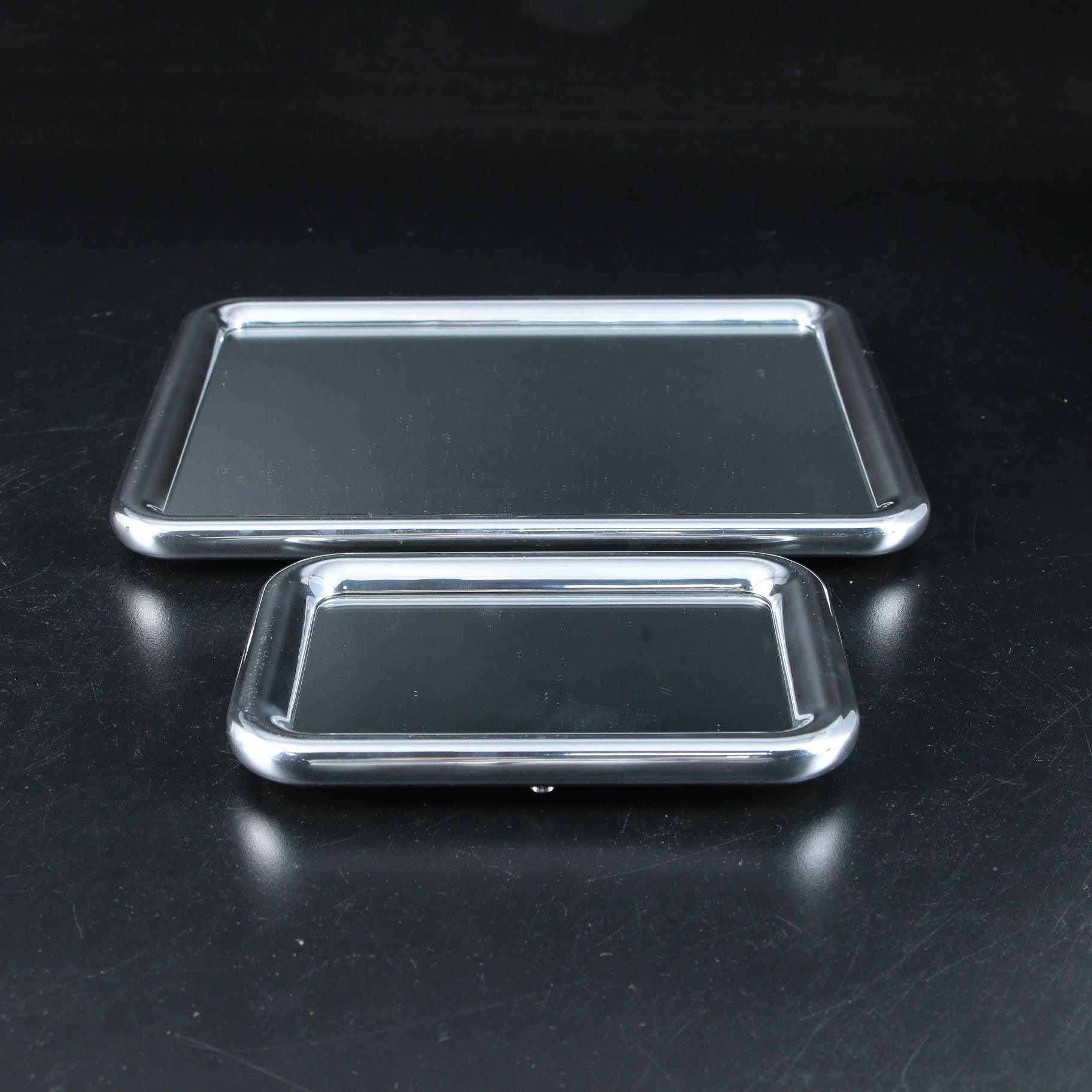 Georg Jensen "Tableau" Tabletop Mirrors with "Urkiola" Stainless Candle Holders
