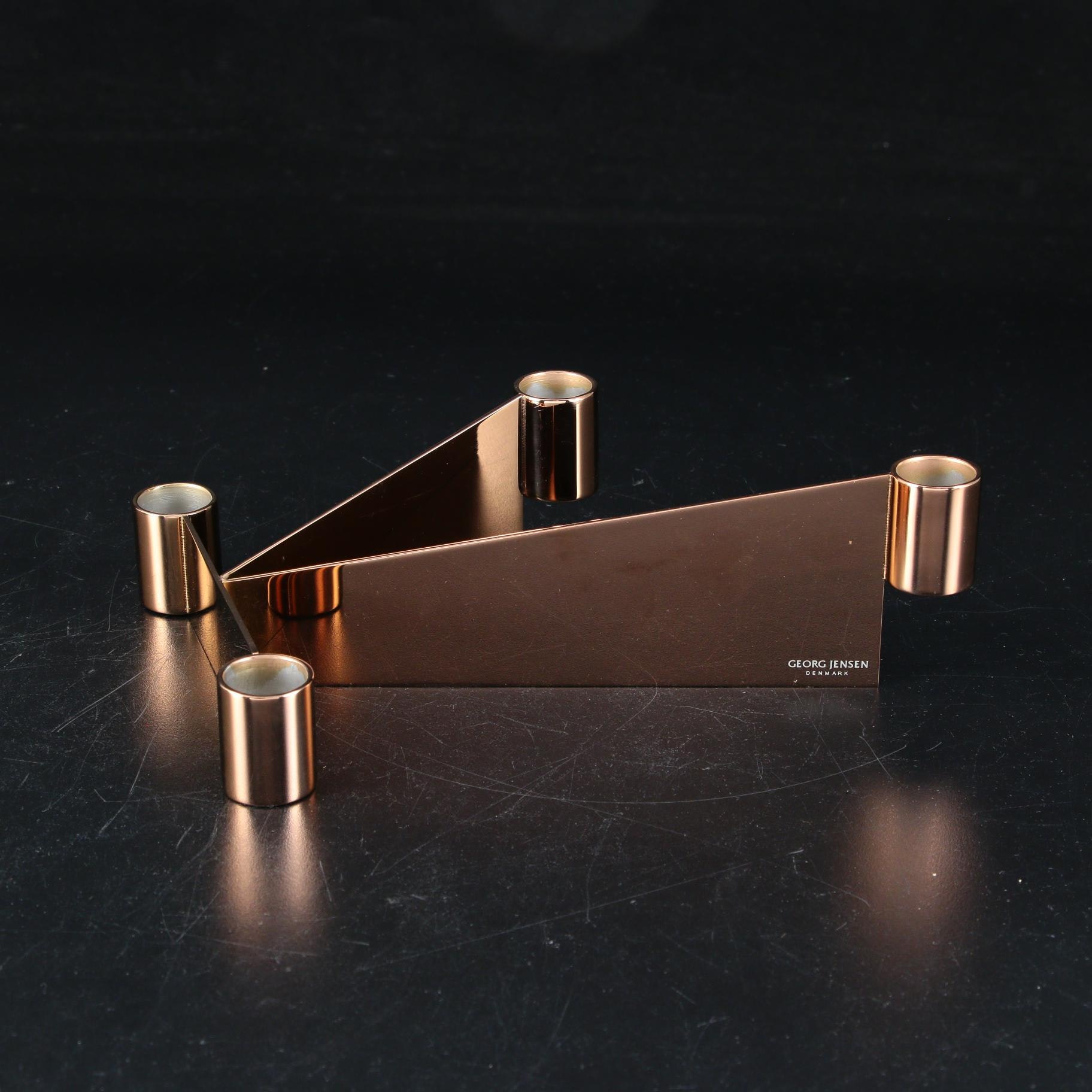 Georg Jensen "Tableau" Tabletop Mirrors with "Urkiola" Stainless Candle Holders