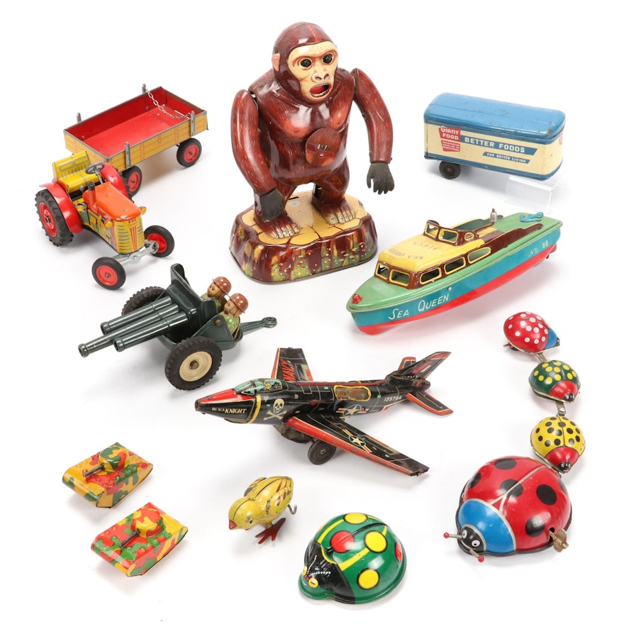 Modern Toys "King Kong" and Other Tin Litho Toys, 20th Century
