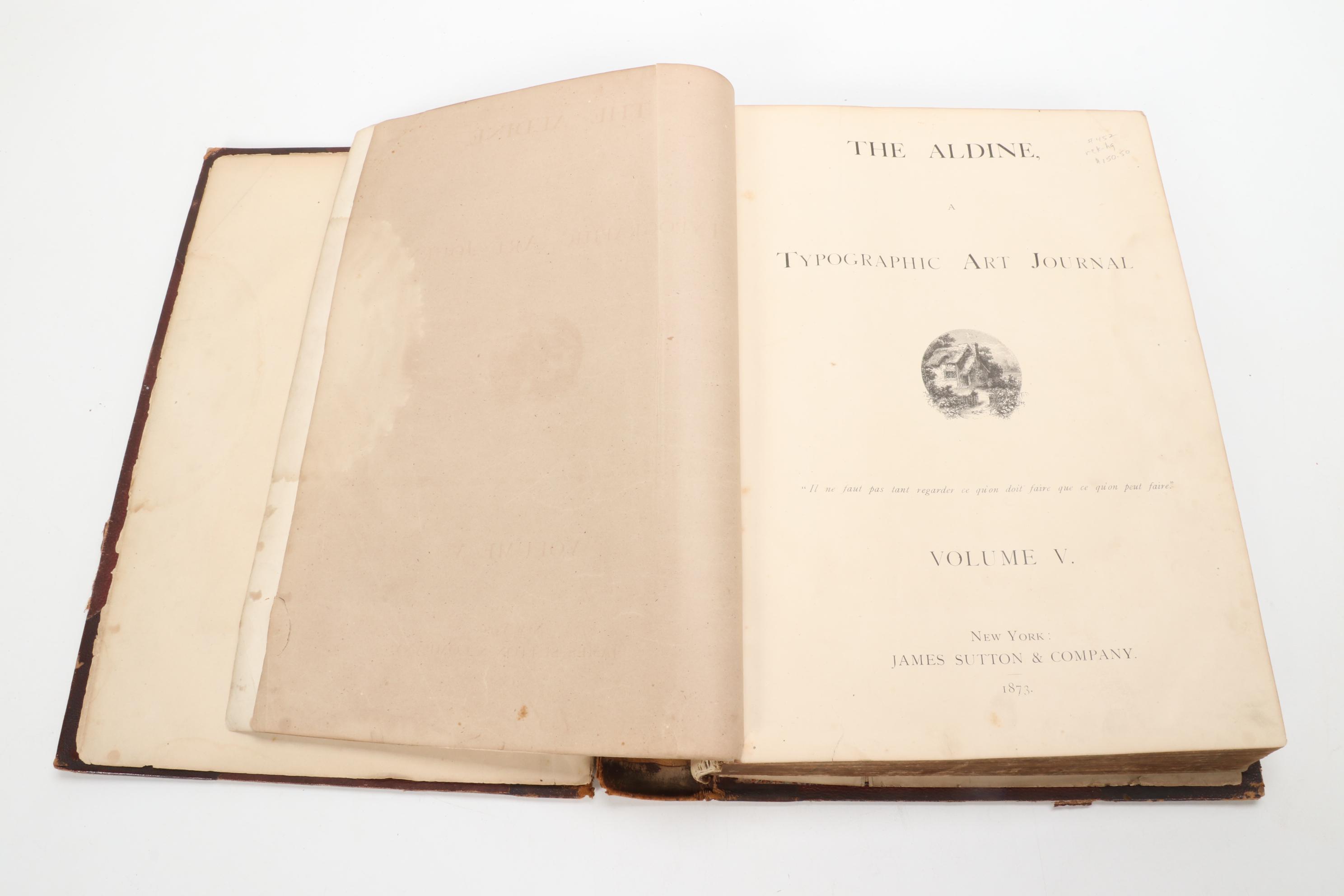 "The Aldine" Art Journal Bound Volumes V and VI, 1872–1873