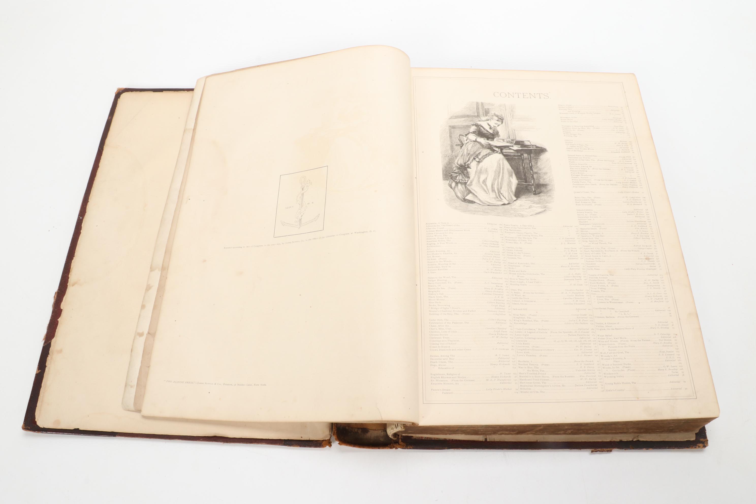 "The Aldine" Art Journal Bound Volumes V and VI, 1872–1873