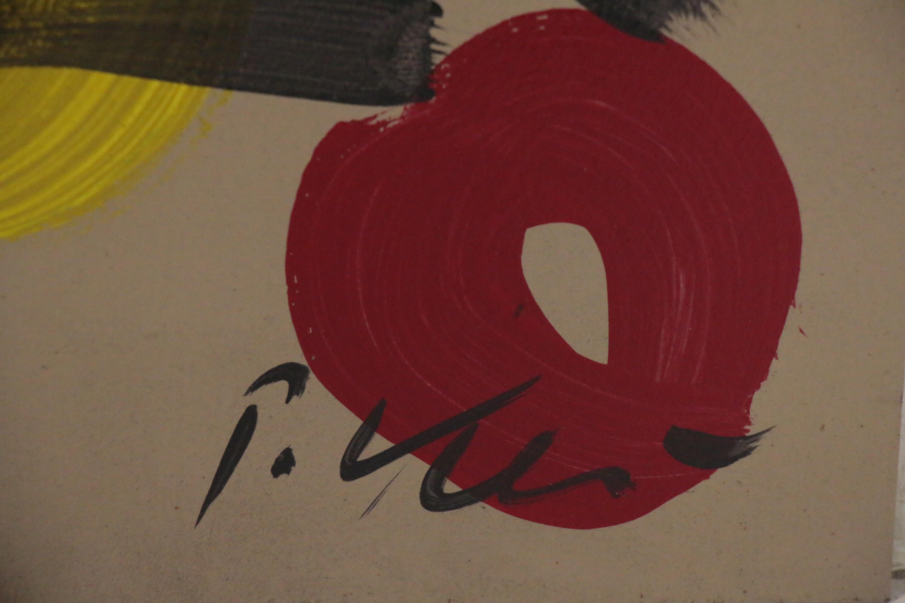 Peter Keil Abstract Portrait Acrylic Painting, Late 20th Century