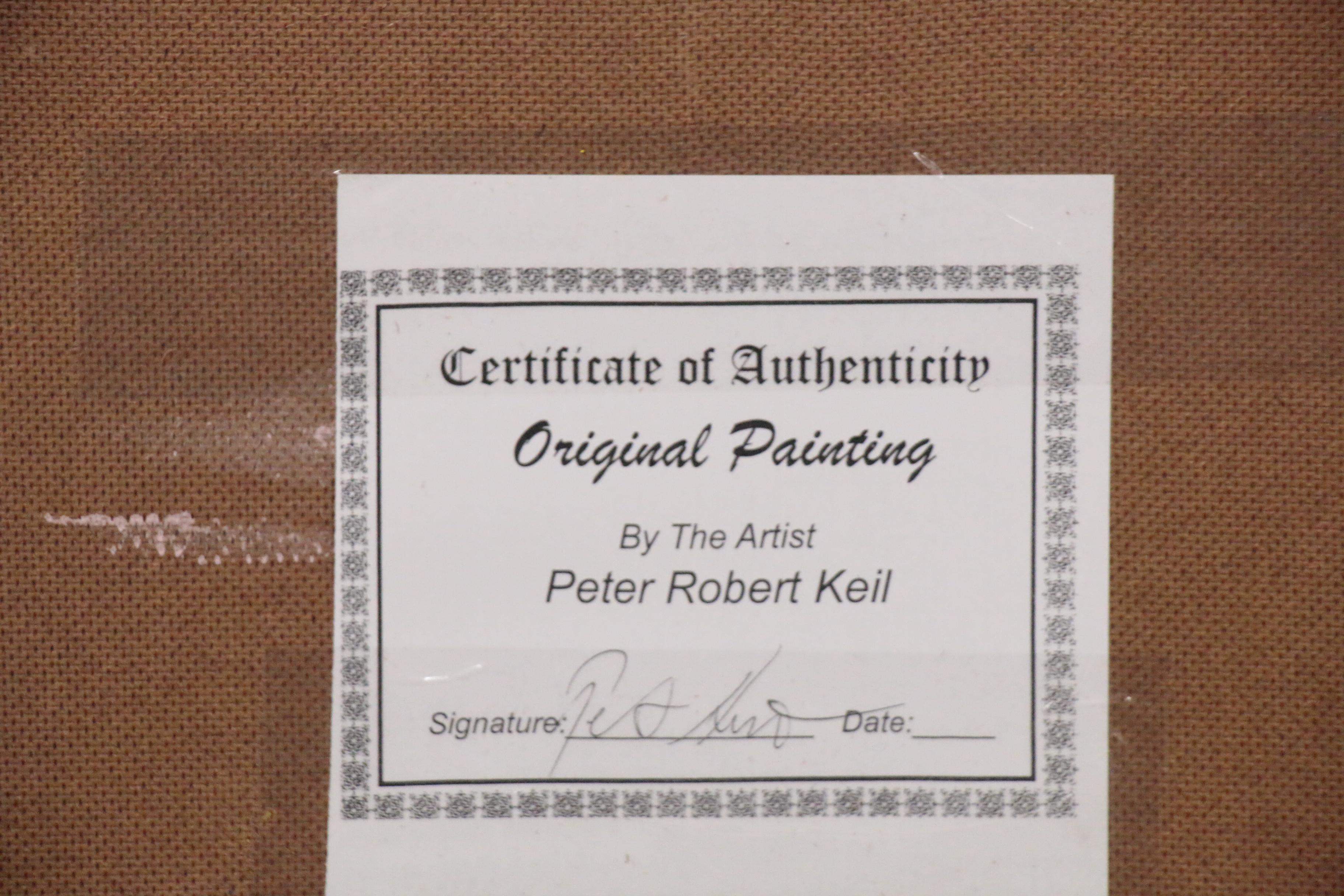 Peter Keil Abstract Portrait Acrylic Painting, Late 20th Century