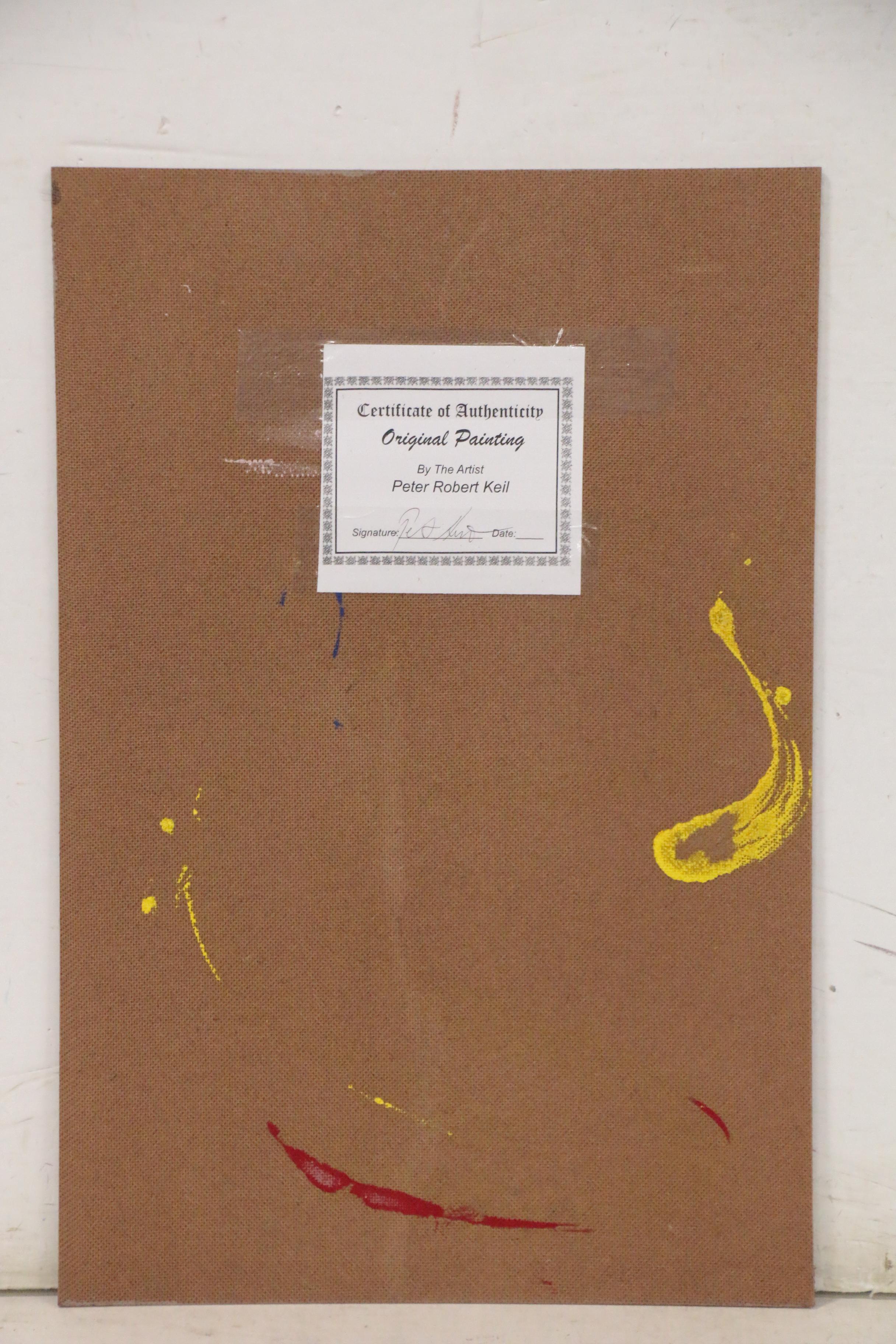 Peter Keil Abstract Portrait Acrylic Painting, Late 20th Century