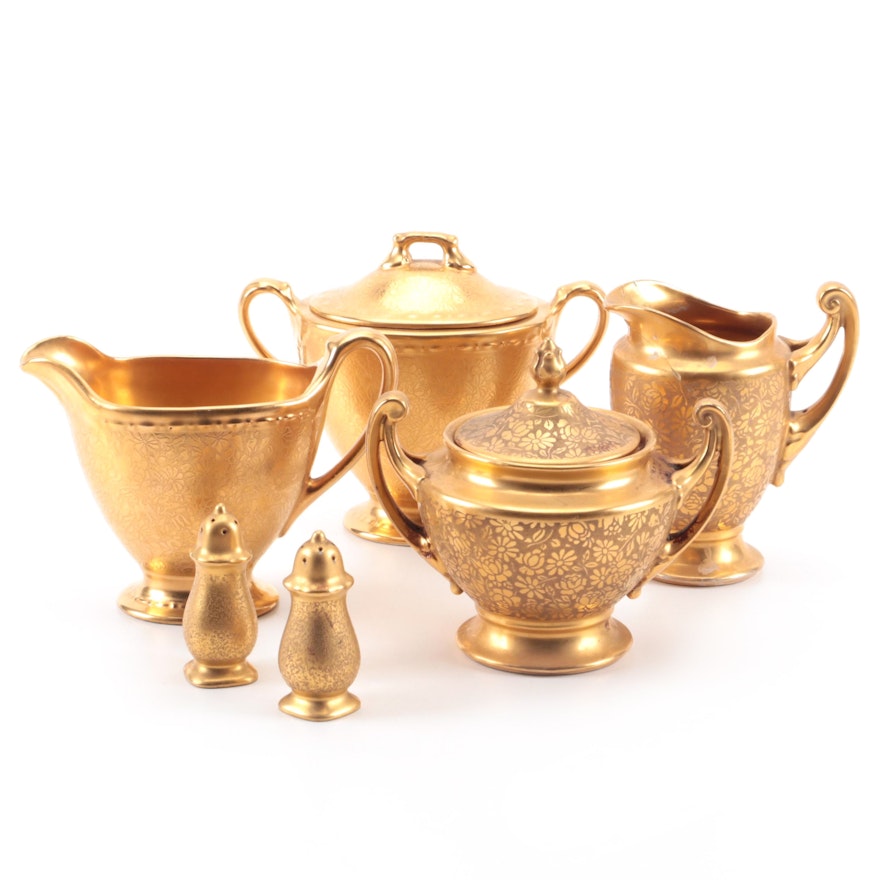 Royal Epiag and Other Gilt Encrusted Porcelain Tableware, Mid-20th Century