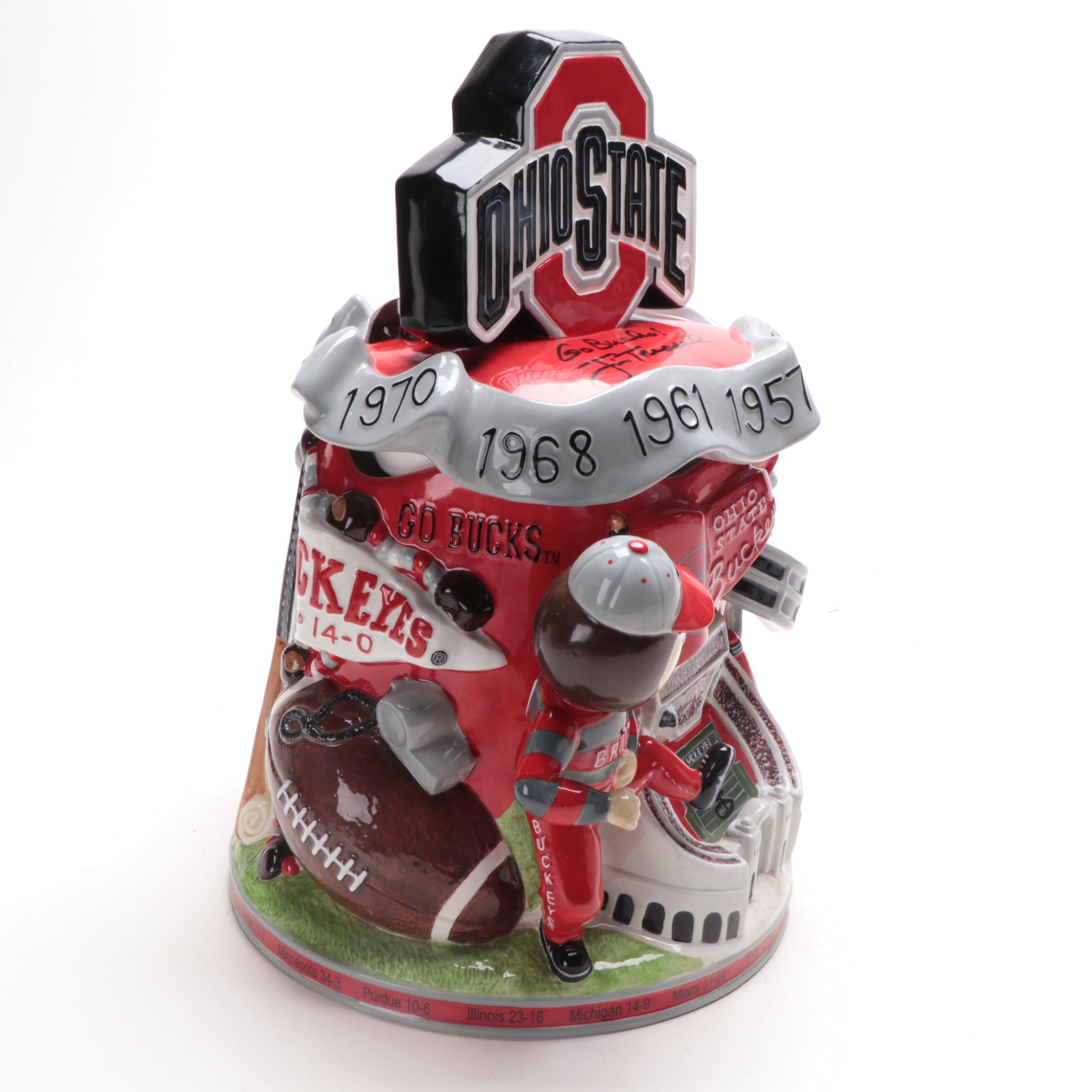 Christoper Radko for Cheryl & Co. "The Perfect Season" Jar Signed by Jim Tressel