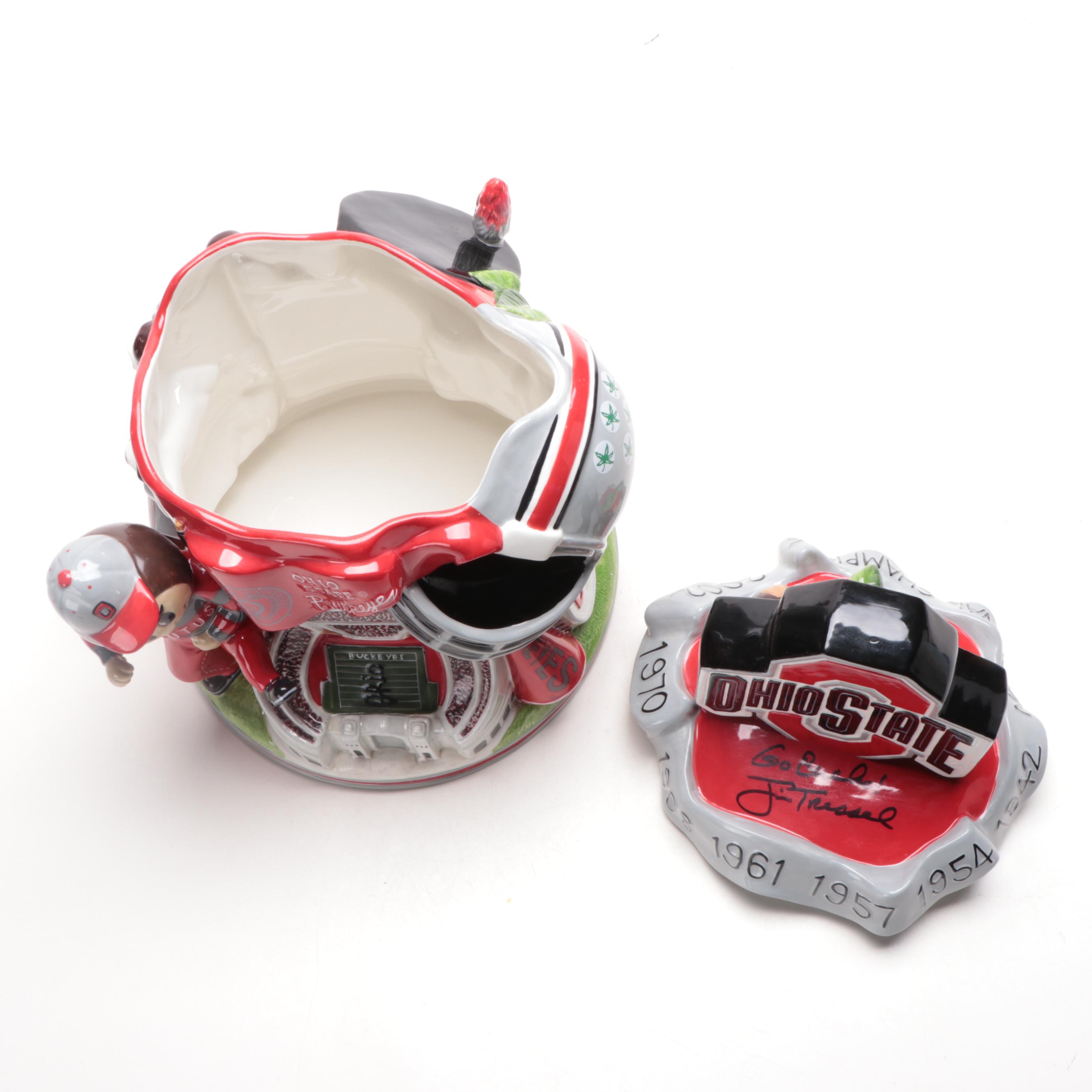 Christoper Radko for Cheryl & Co. "The Perfect Season" Jar Signed by Jim Tressel