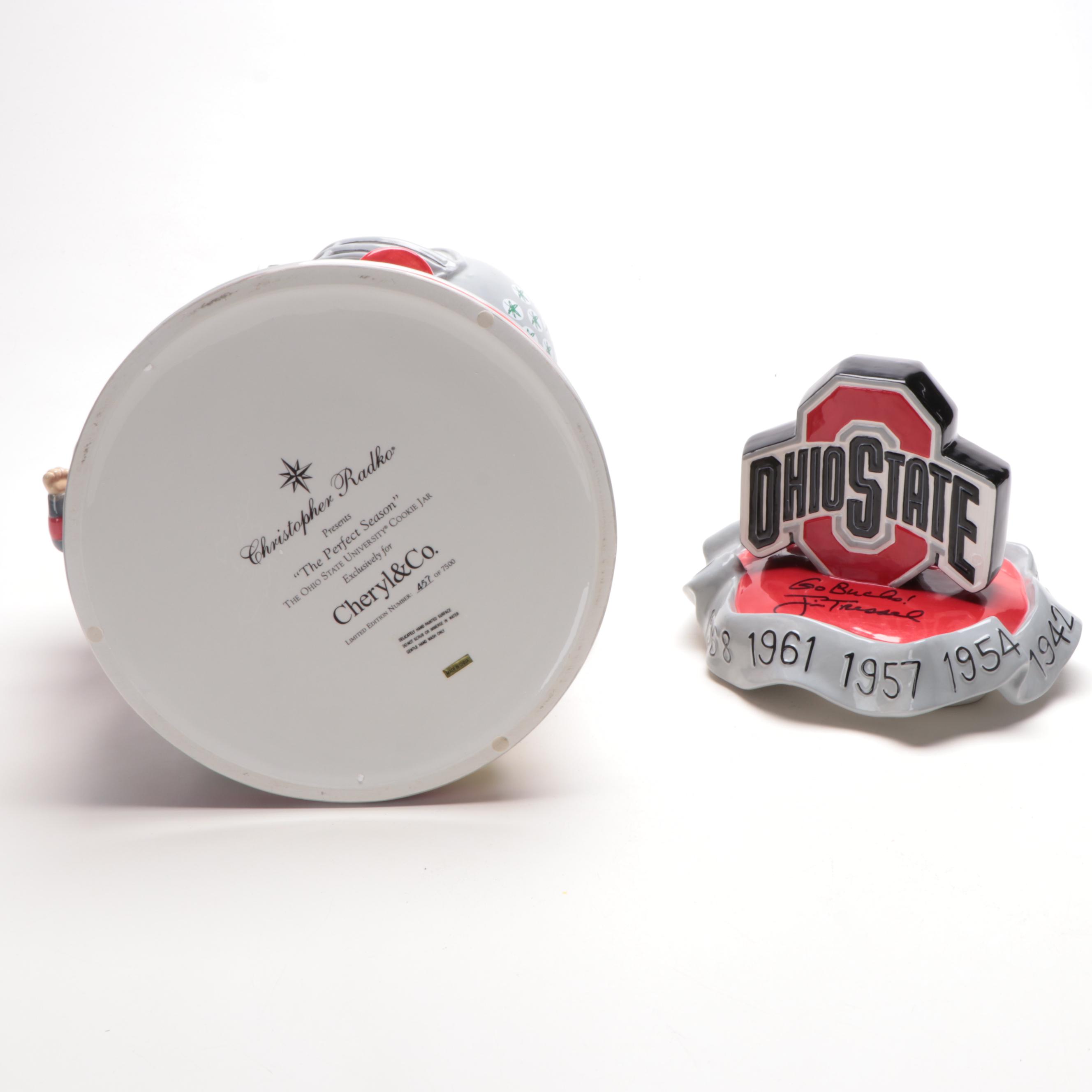 Christoper Radko for Cheryl & Co. "The Perfect Season" Jar Signed by Jim Tressel