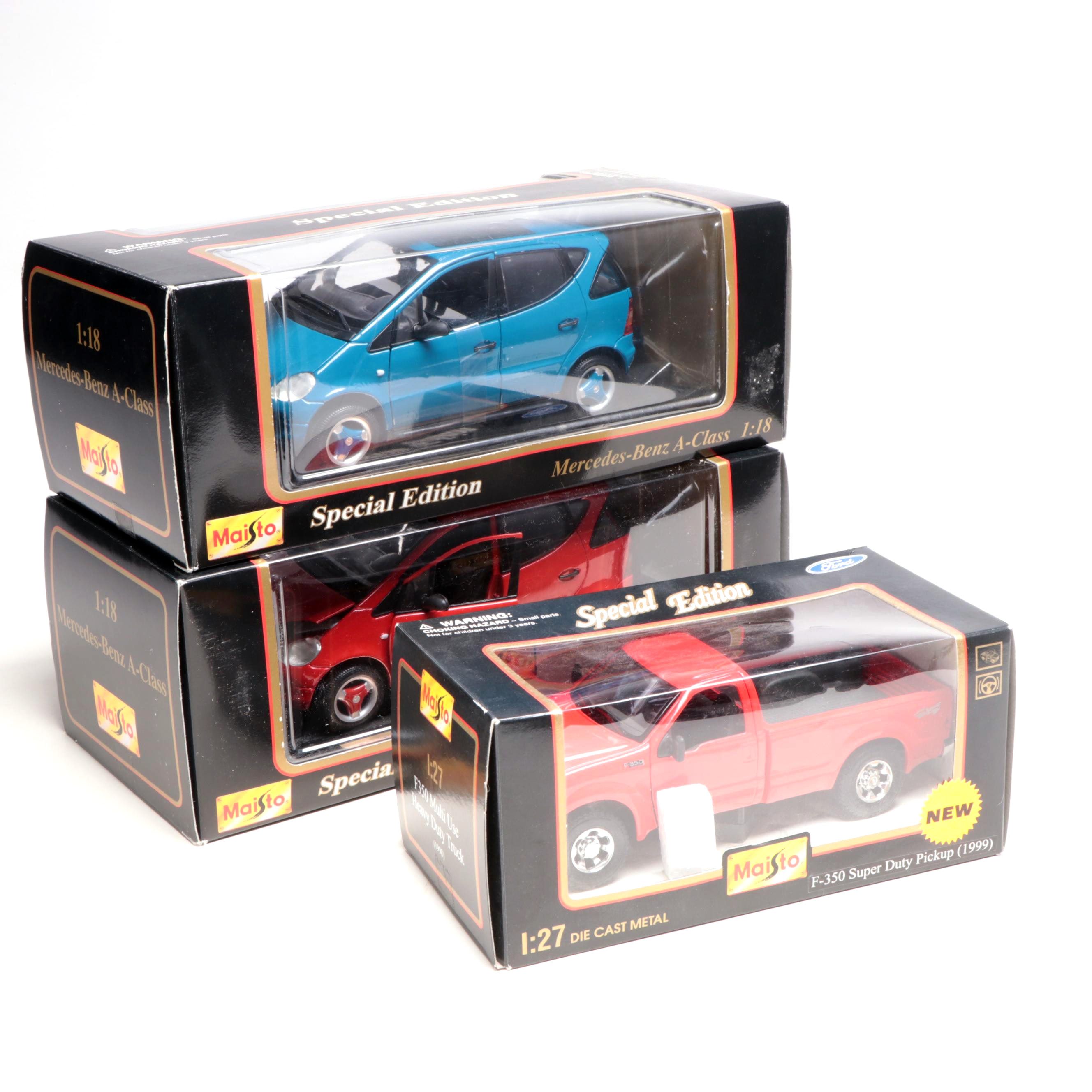 Maisto Ford Pickup and Mercedes-Benz A-Class Diecast Scale Models
