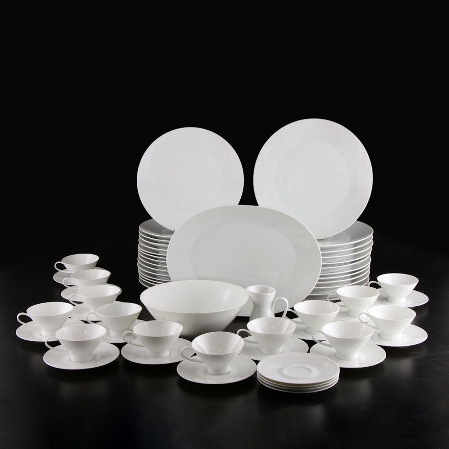 Rosenthal "Classic Modern White" Porcelain Dinnerware, Mid to Late 20th Century