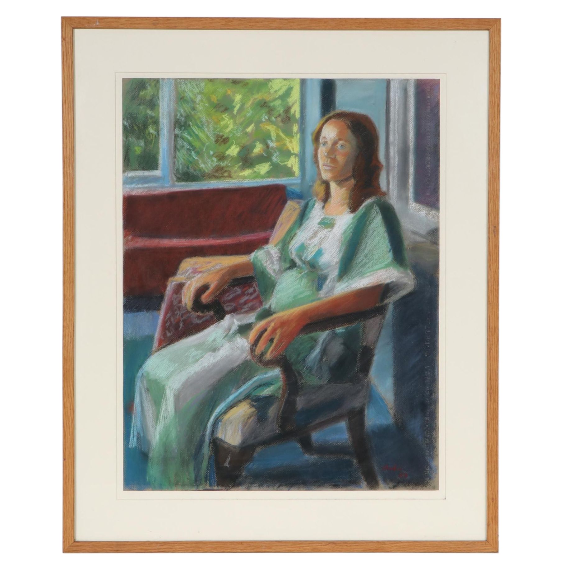 Stephen Hankin Portrait Pastel Drawing "Expecting," 1983