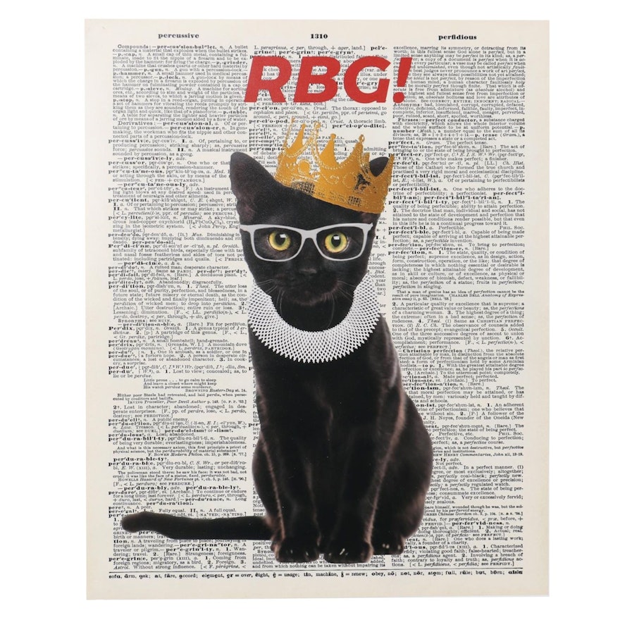 "RBG!" Digital C-Print of Ruth Bader Ginsburg Cat, 21st Century