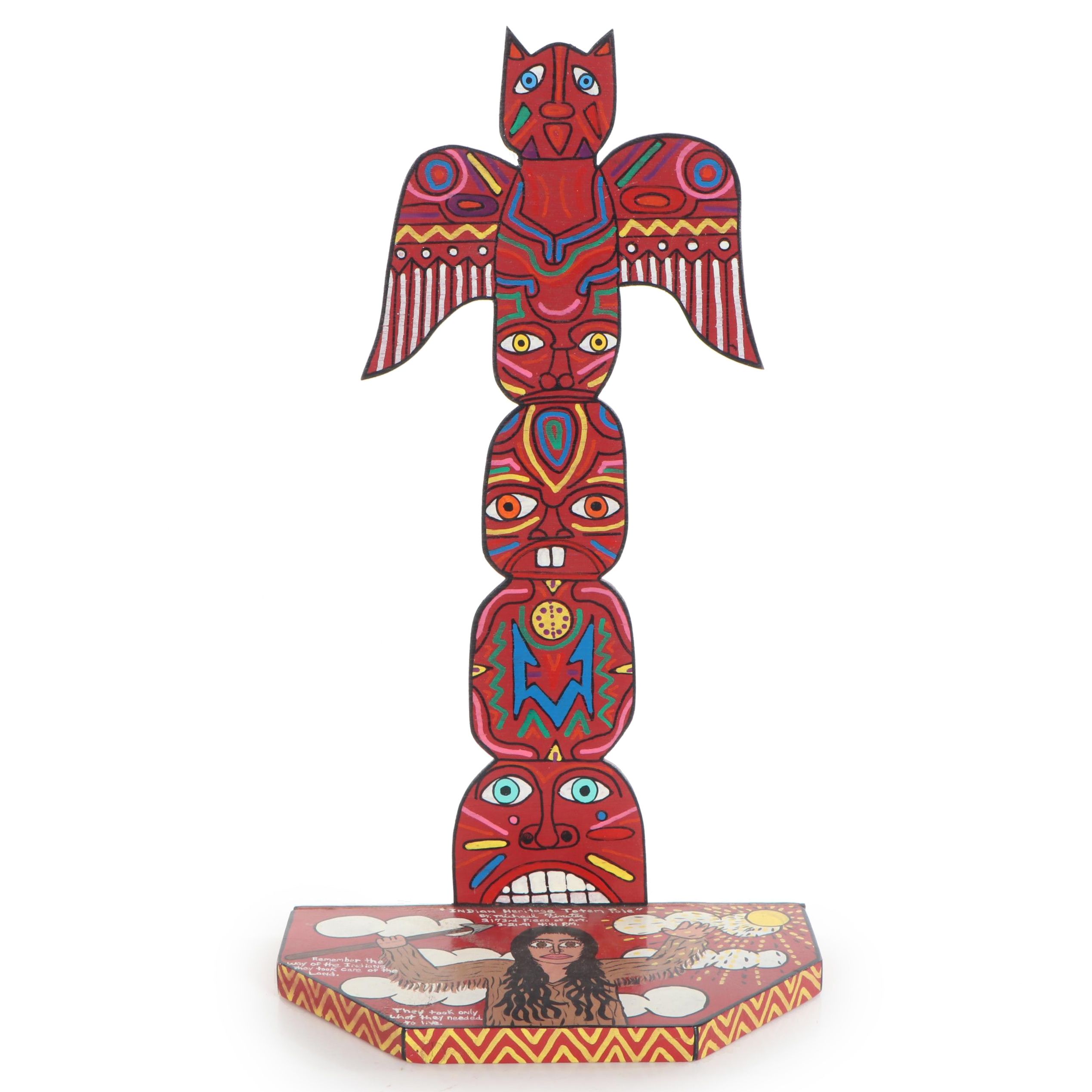 Michael Finster Folk Art Wood Cut-Out Sculpture, 1991