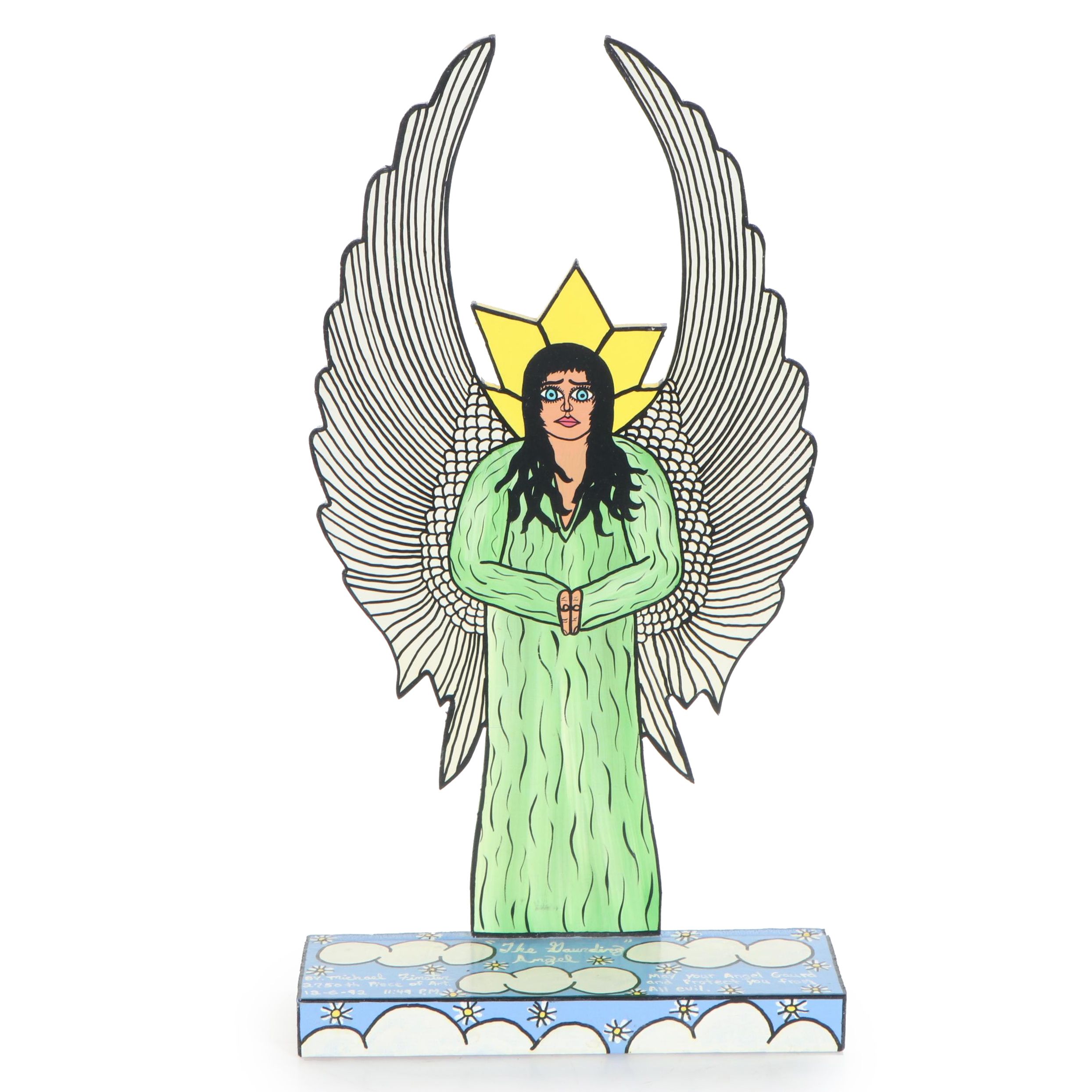 Michael Finster Folk Art Wood Cut-Out Sculpture "The Gaurding Angel"