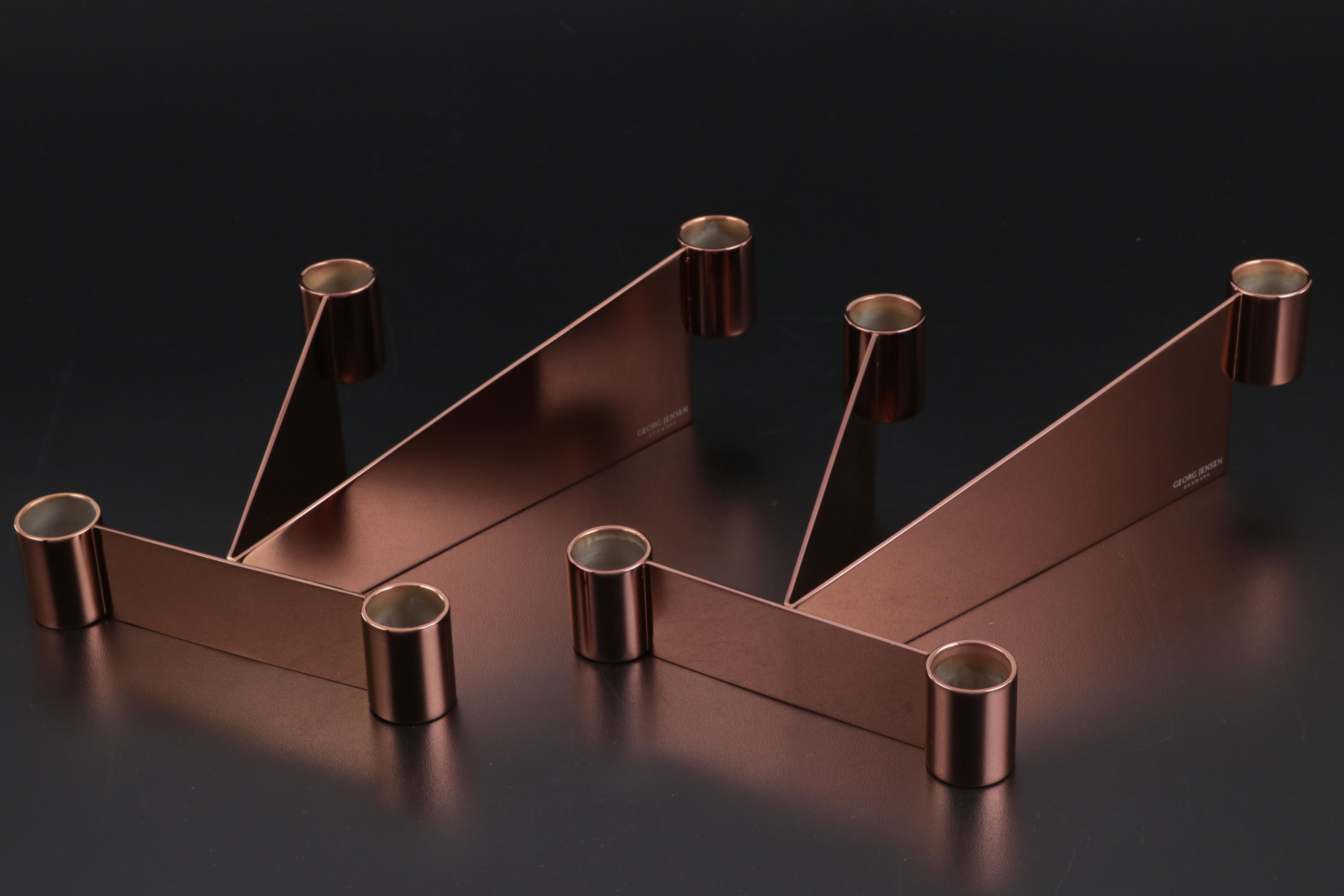 Georg Jensen "Urkiola" Candle Holders with "Tableau" Mirrors and Frames