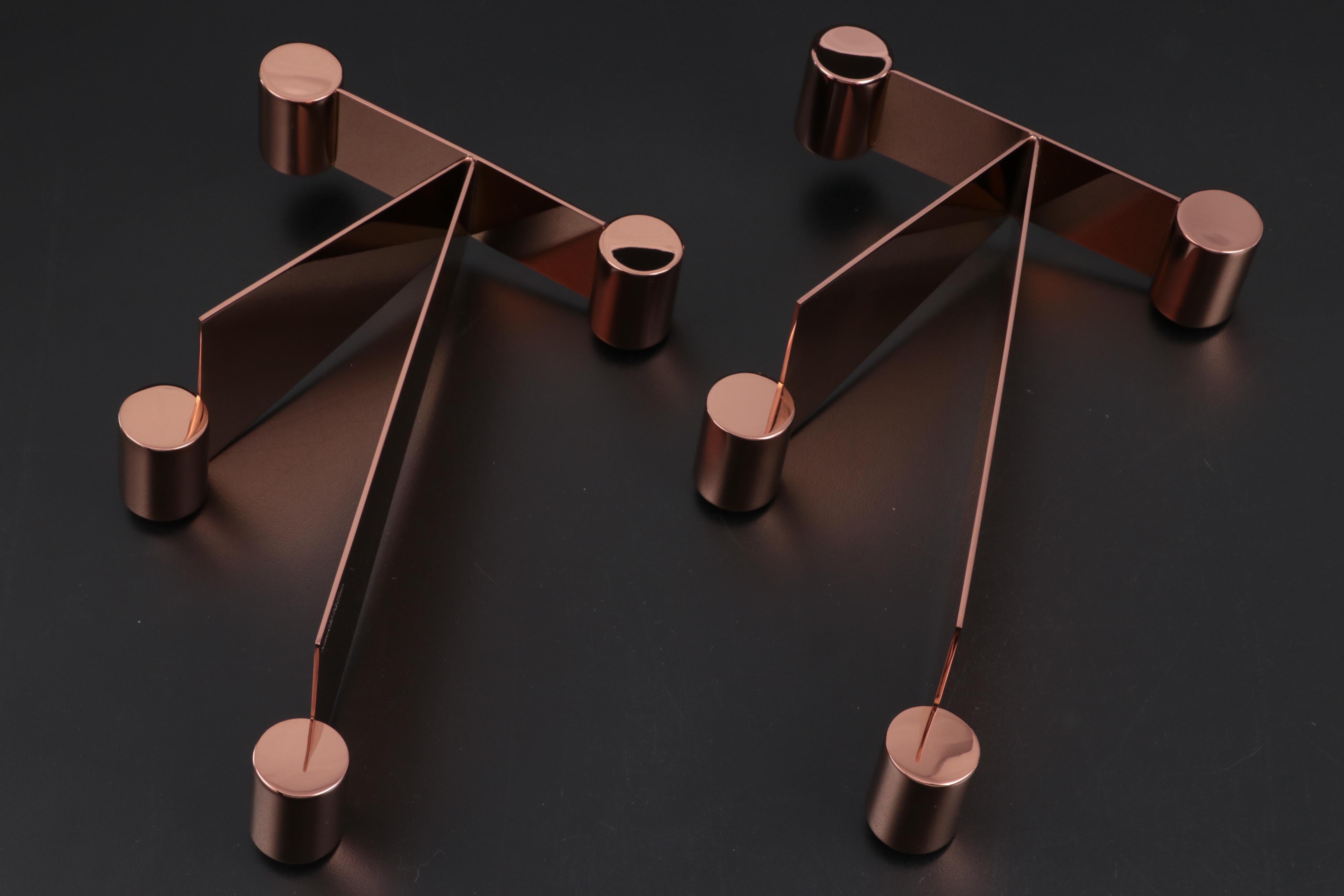 Georg Jensen "Urkiola" Candle Holders with "Tableau" Mirrors and Frames