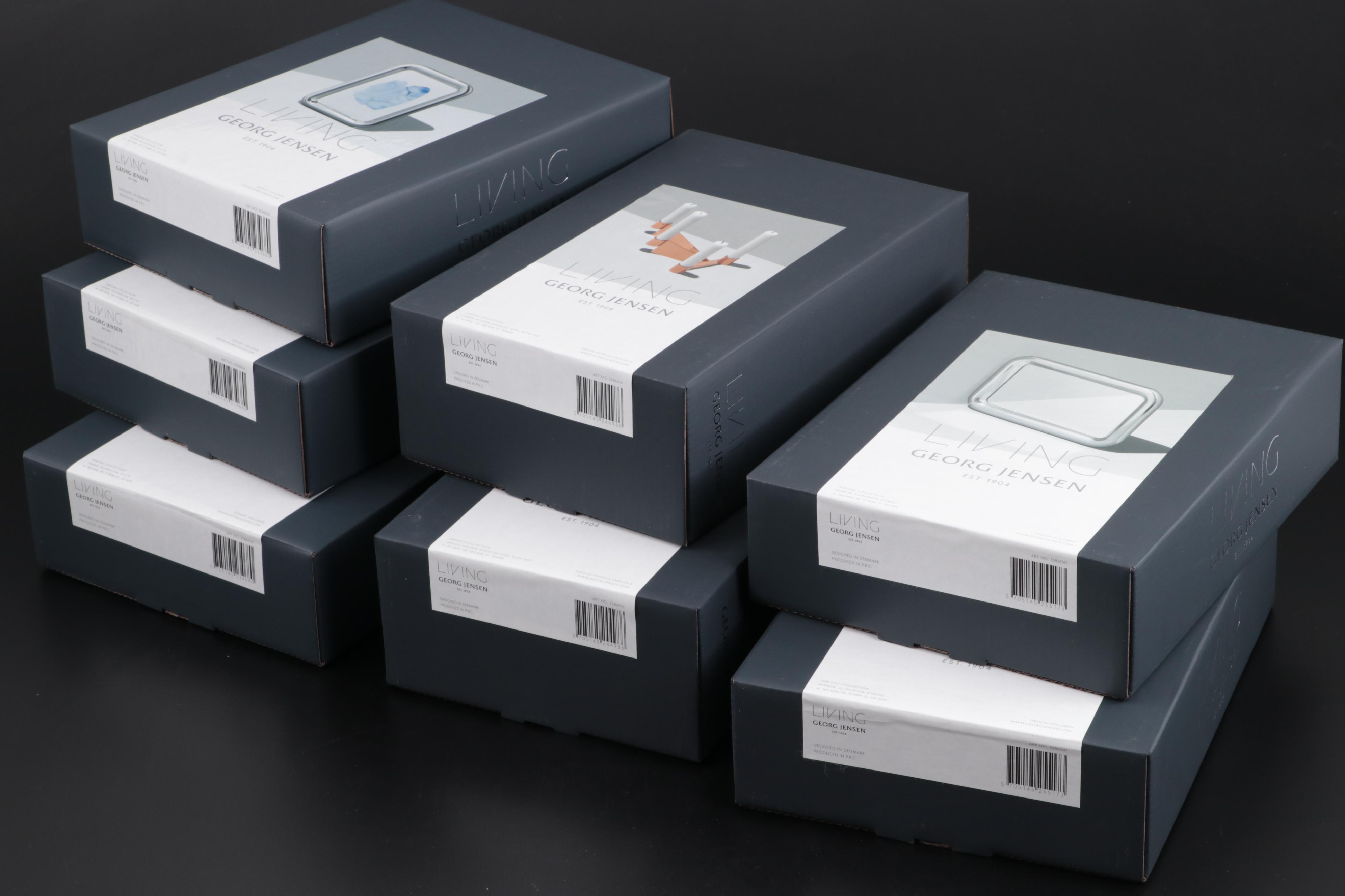 Georg Jensen "Urkiola" Candle Holders with "Tableau" Mirrors and Frames