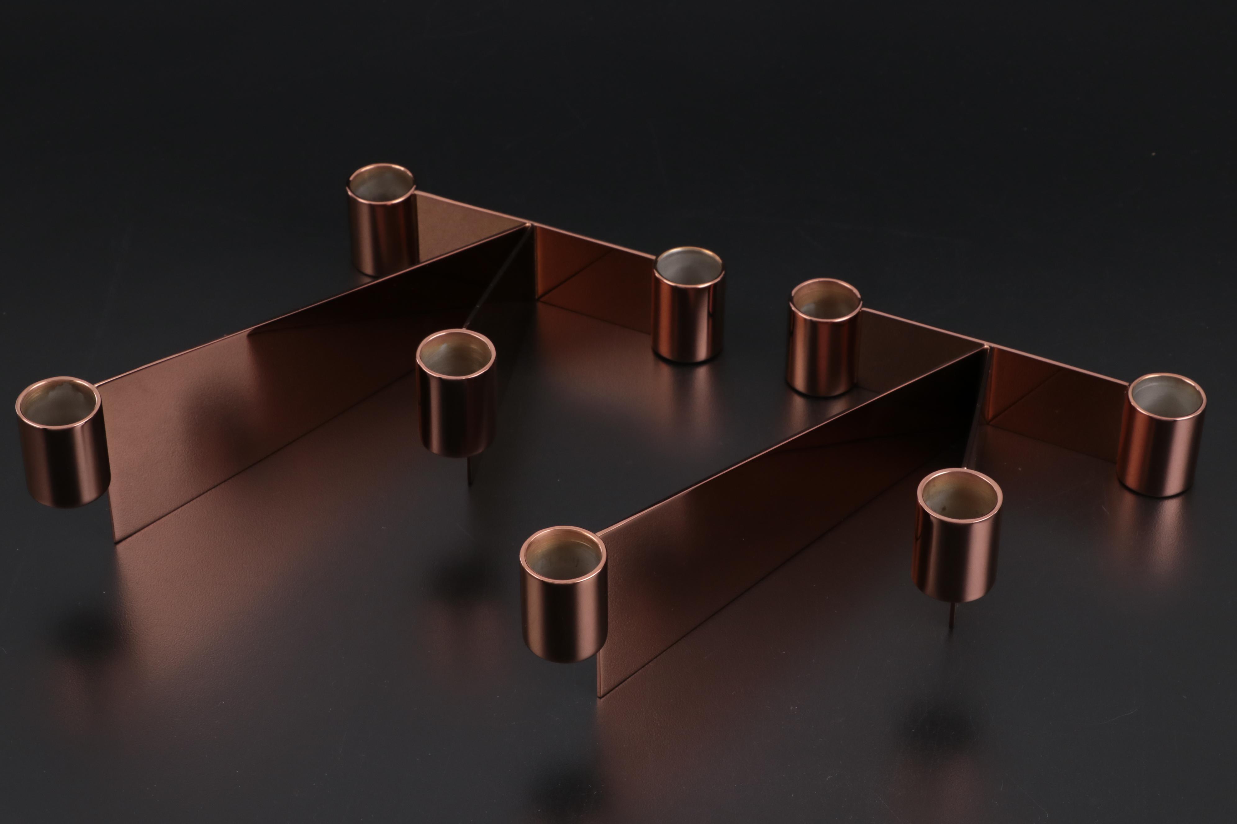 Georg Jensen "Urkiola" Candle Holders with "Tableau" Mirrors and Frames