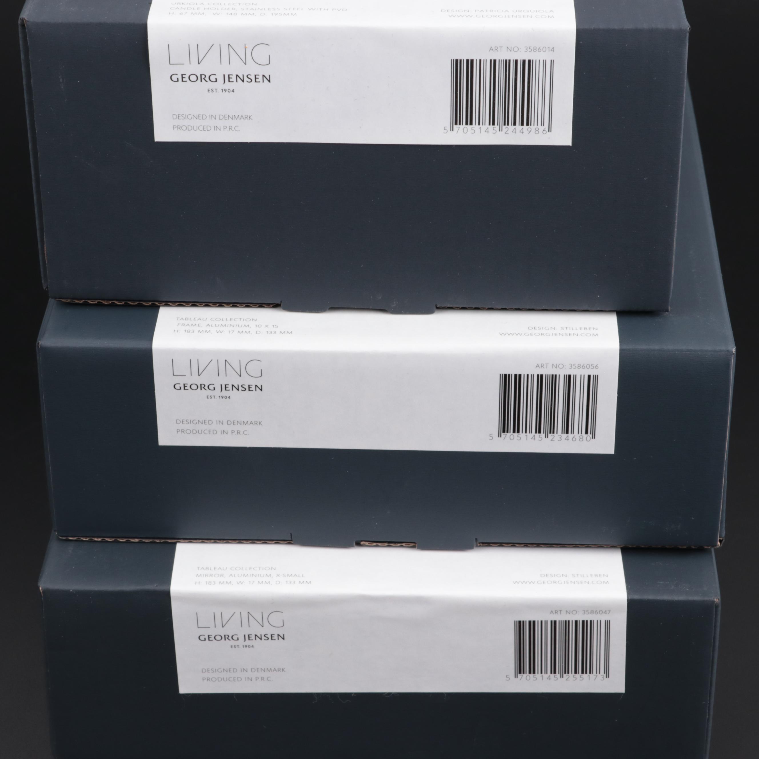 Georg Jensen "Urkiola" Candle Holders with "Tableau" Mirrors and Frames