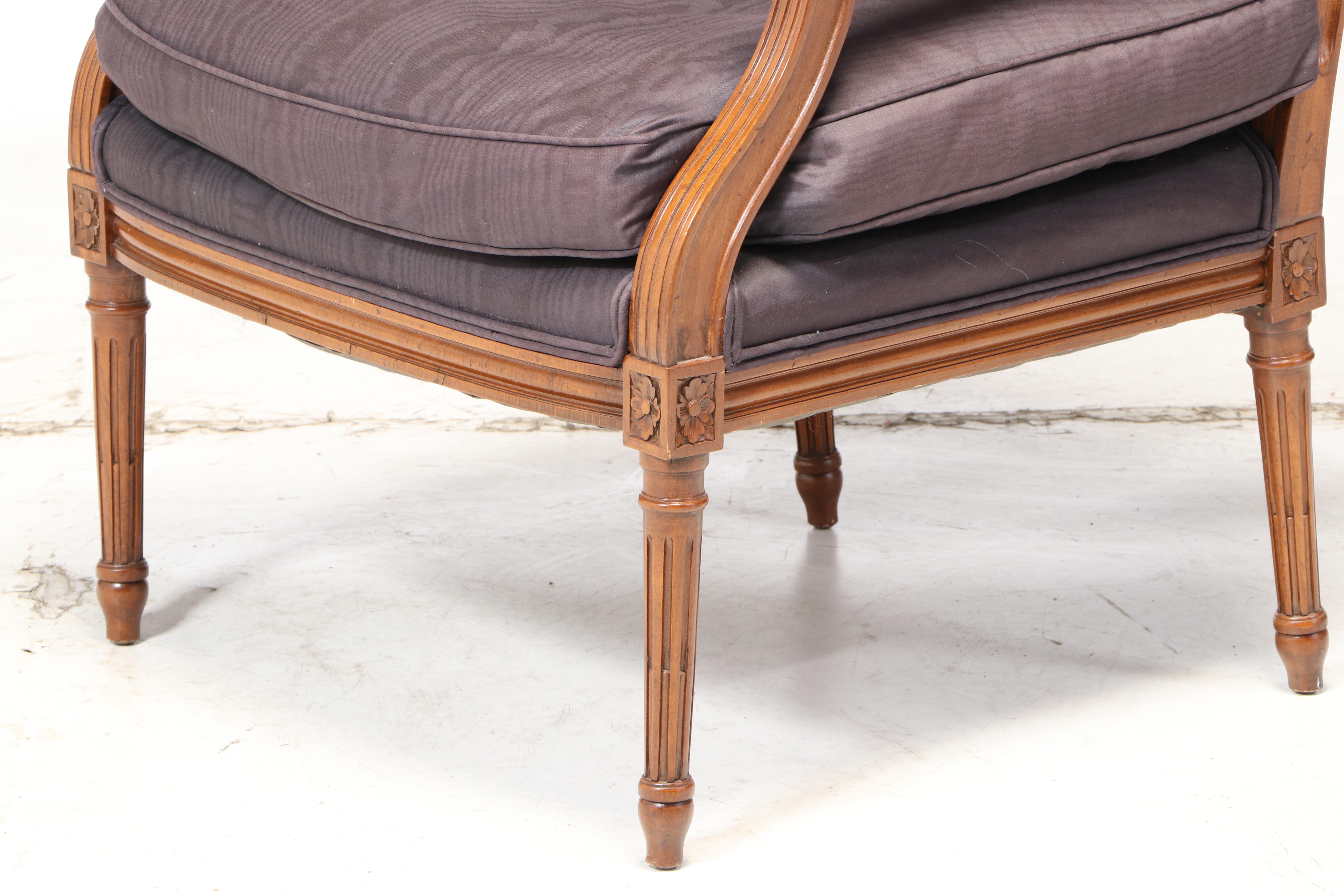 Louis XVI Style Custom-Upholstered Beech Fauteuil, 20th Century