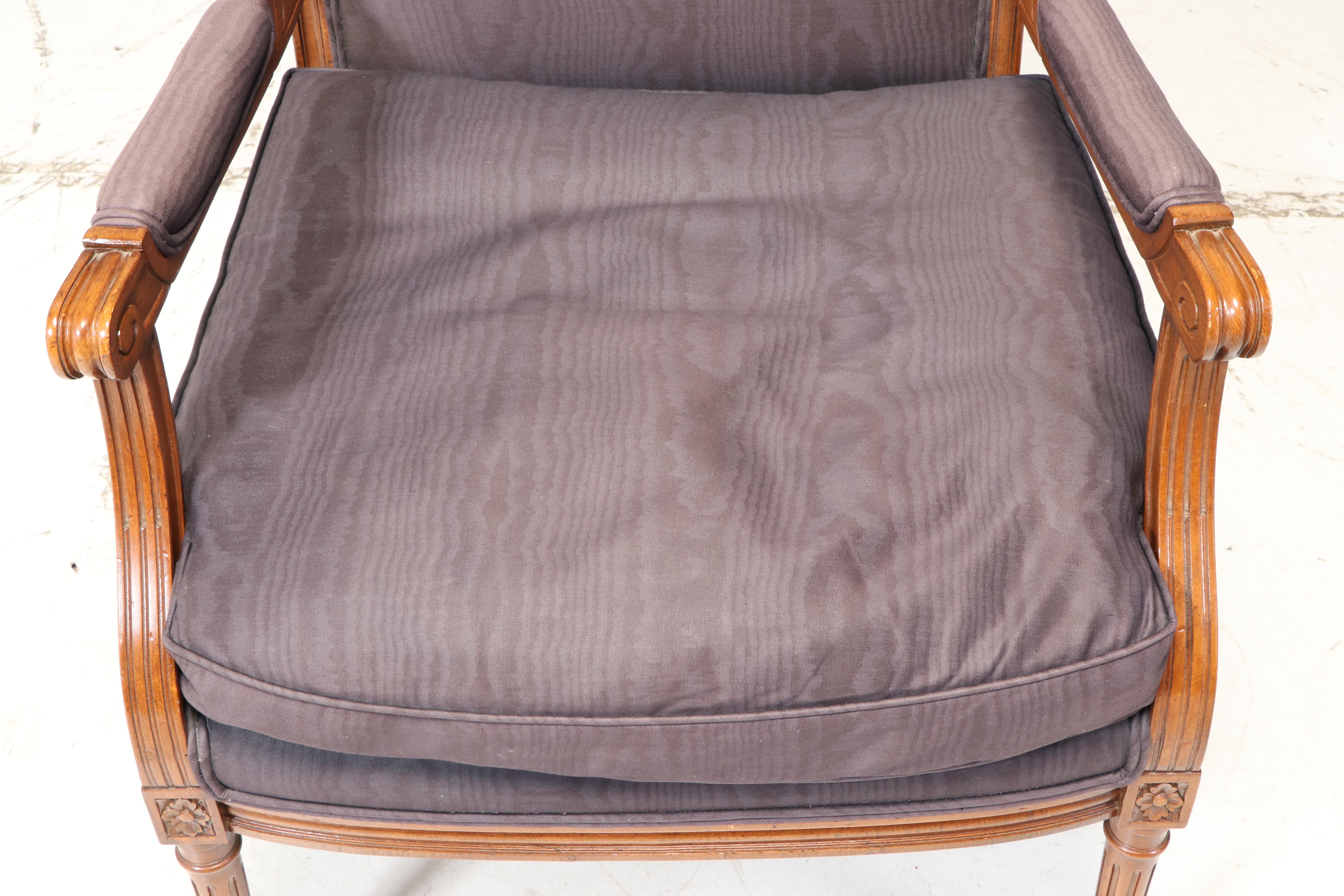 Louis XVI Style Custom-Upholstered Beech Fauteuil, 20th Century