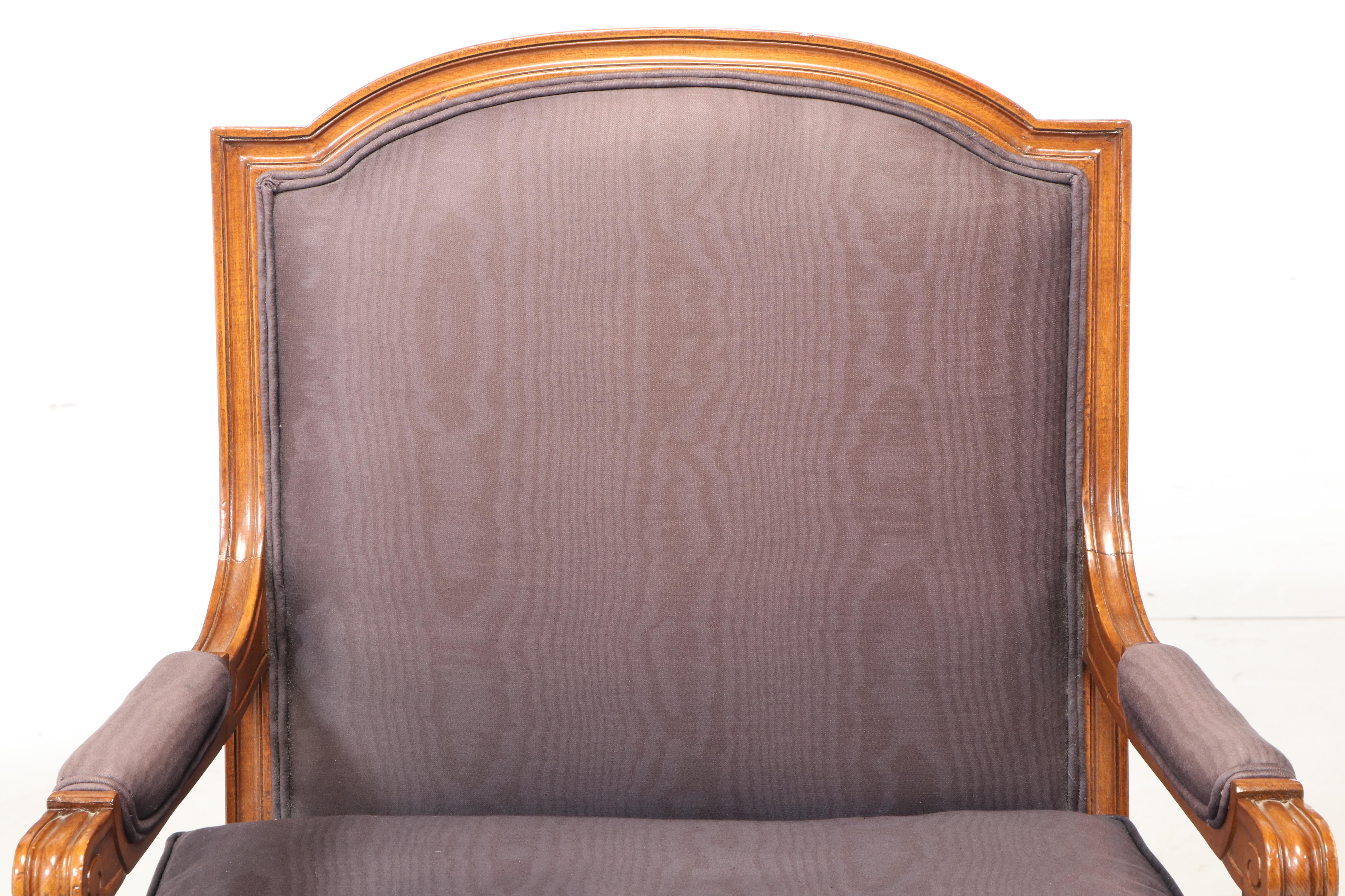 Louis XVI Style Custom-Upholstered Beech Fauteuil, 20th Century