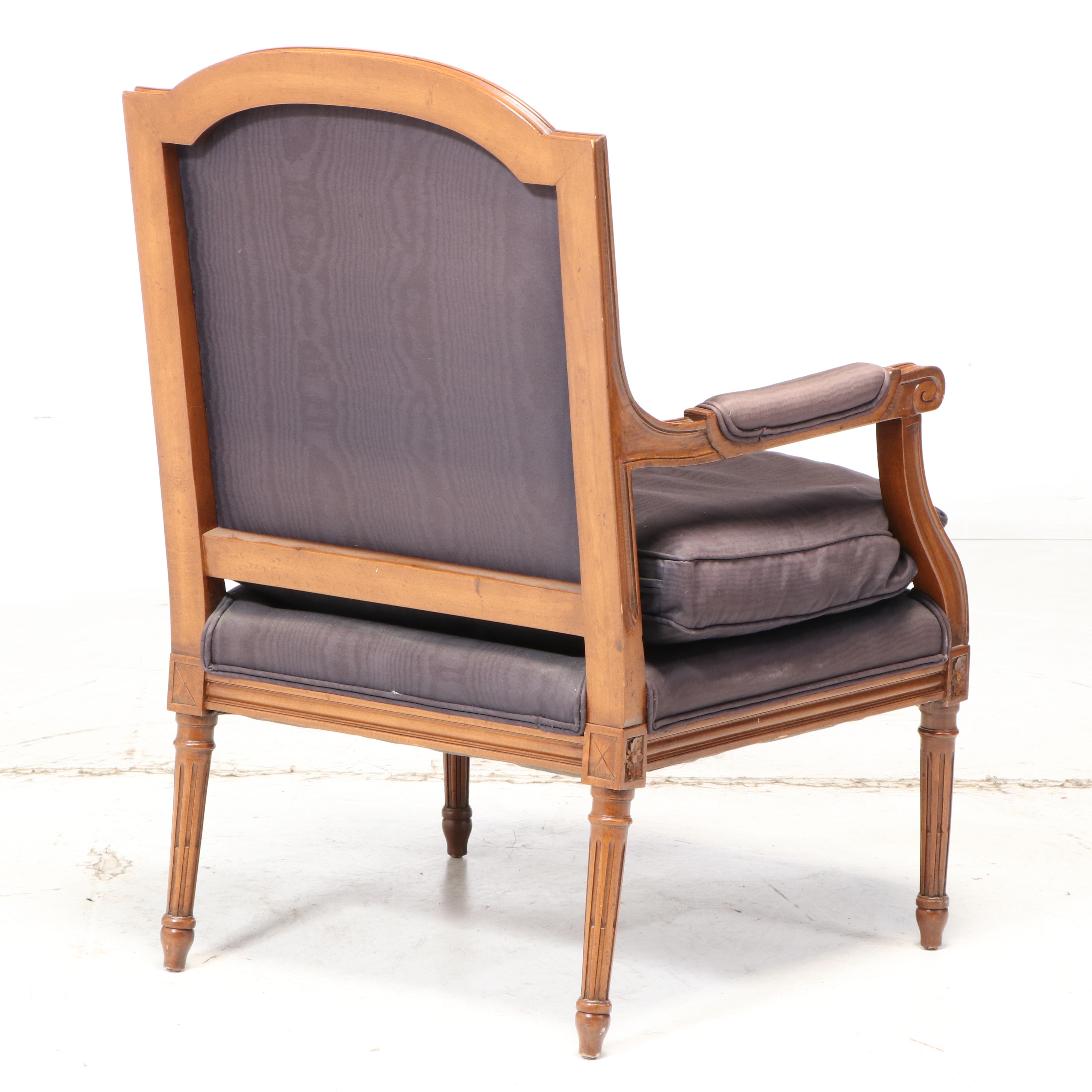 Louis XVI Style Custom-Upholstered Beech Fauteuil, 20th Century