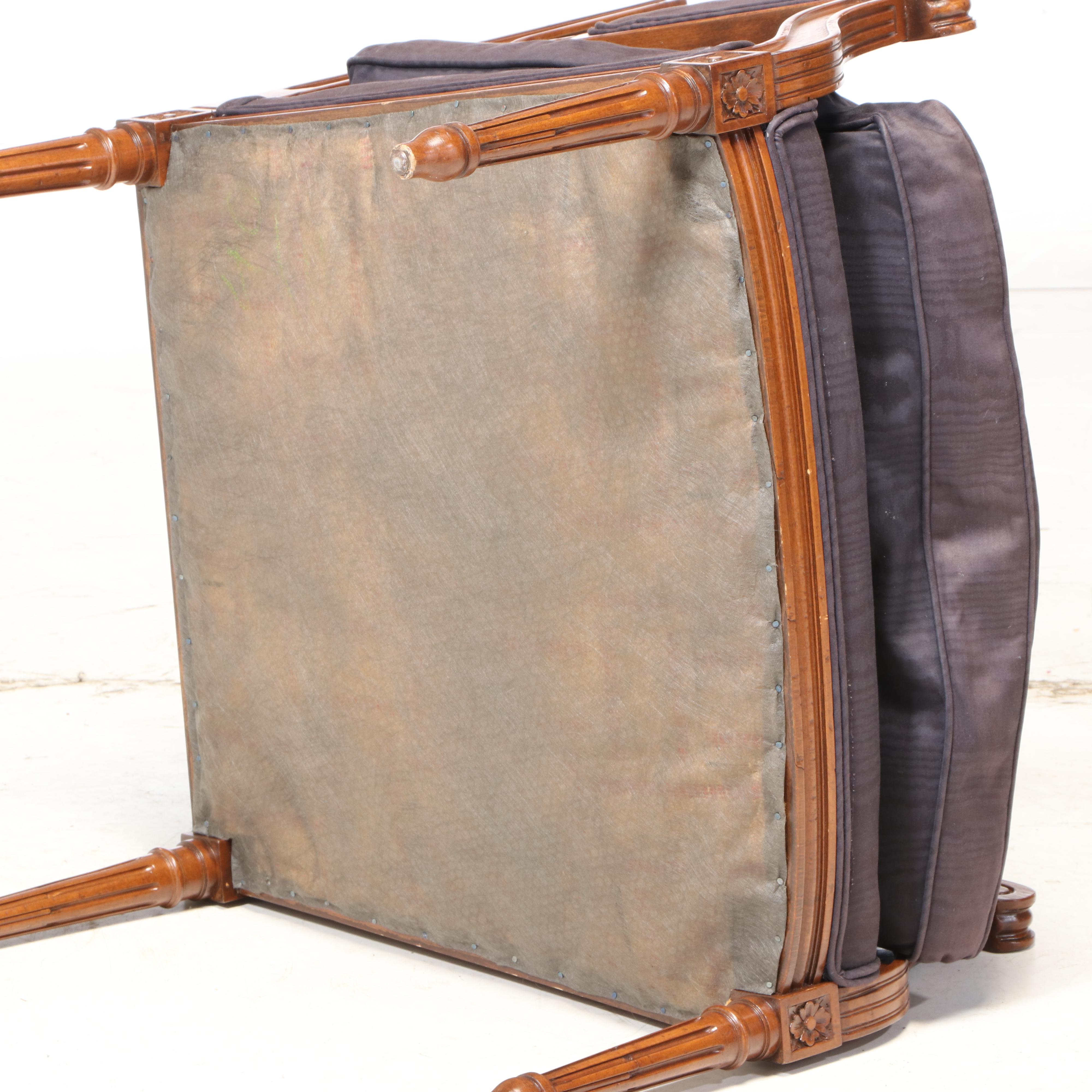 Louis XVI Style Custom-Upholstered Beech Fauteuil, 20th Century