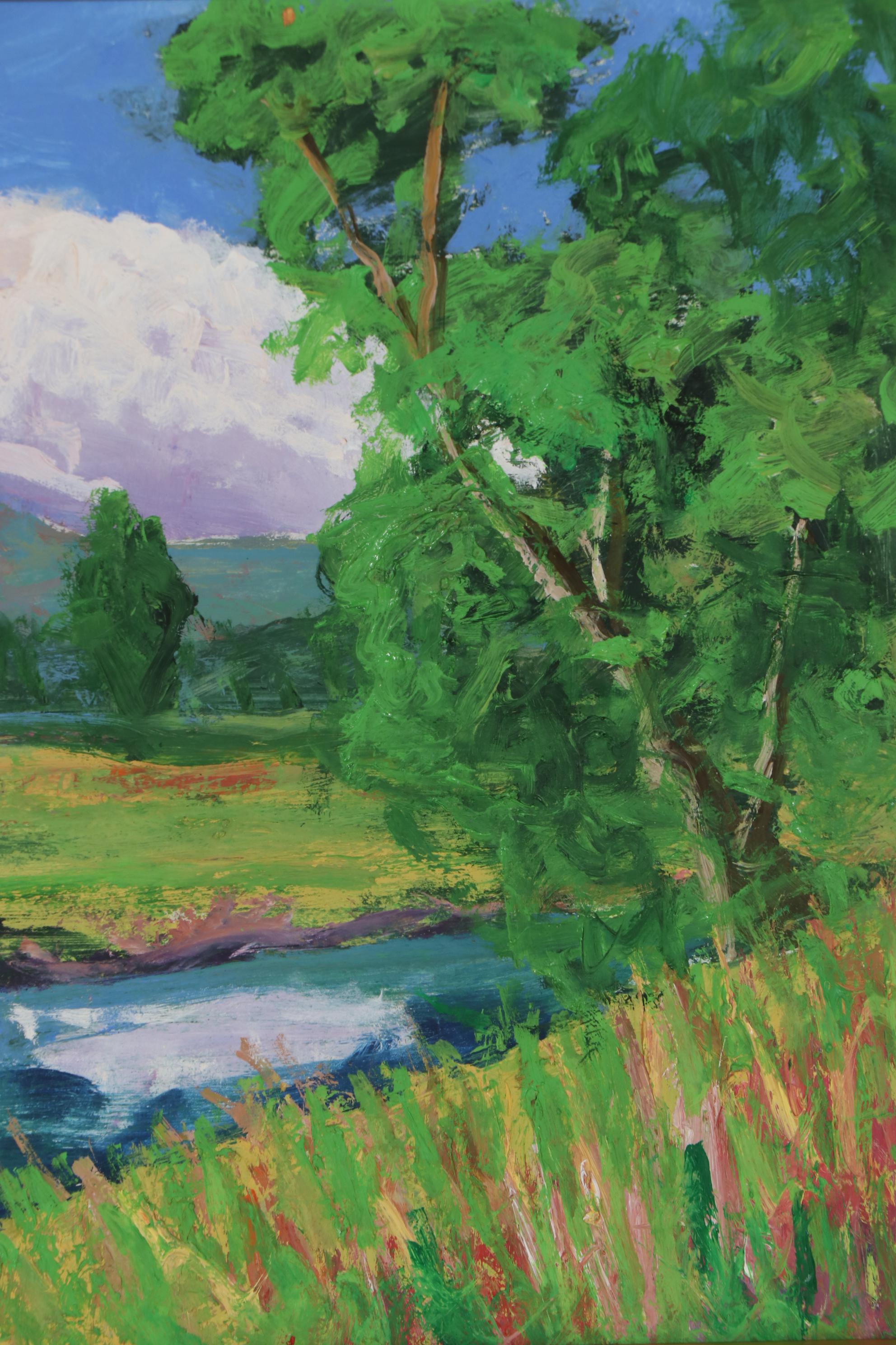 Kenneth R. Burnside River Landscape Oil Painting, 2020