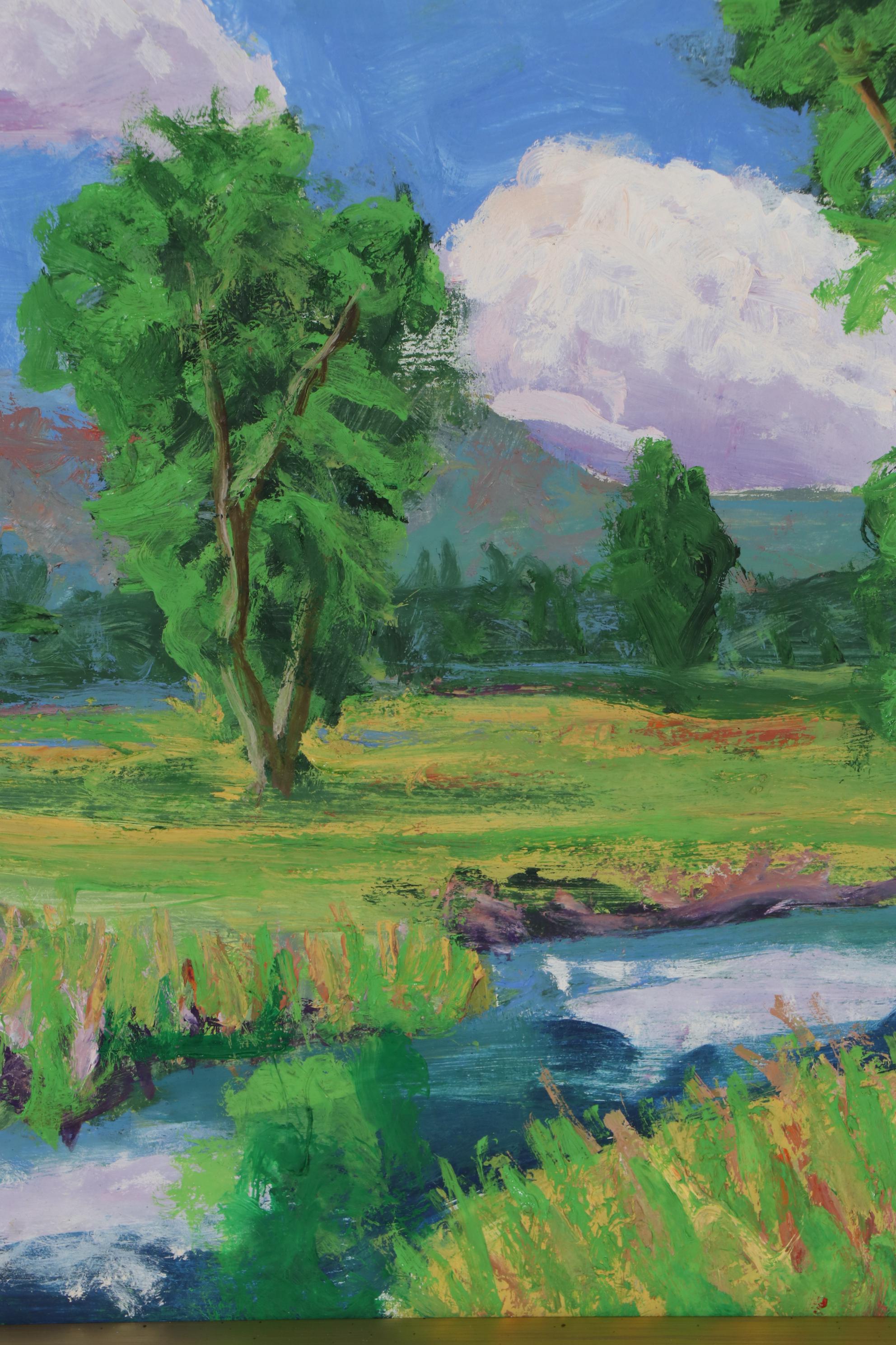 Kenneth R. Burnside River Landscape Oil Painting, 2020