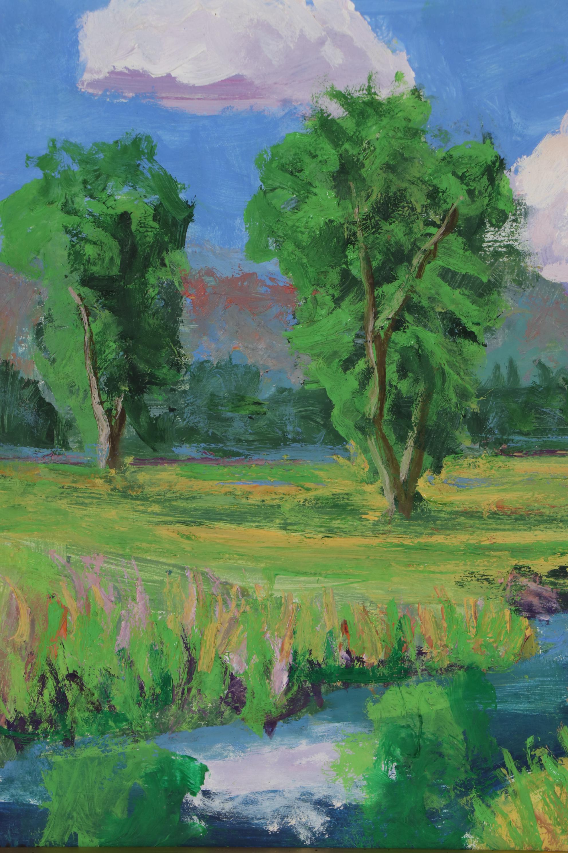 Kenneth R. Burnside River Landscape Oil Painting, 2020