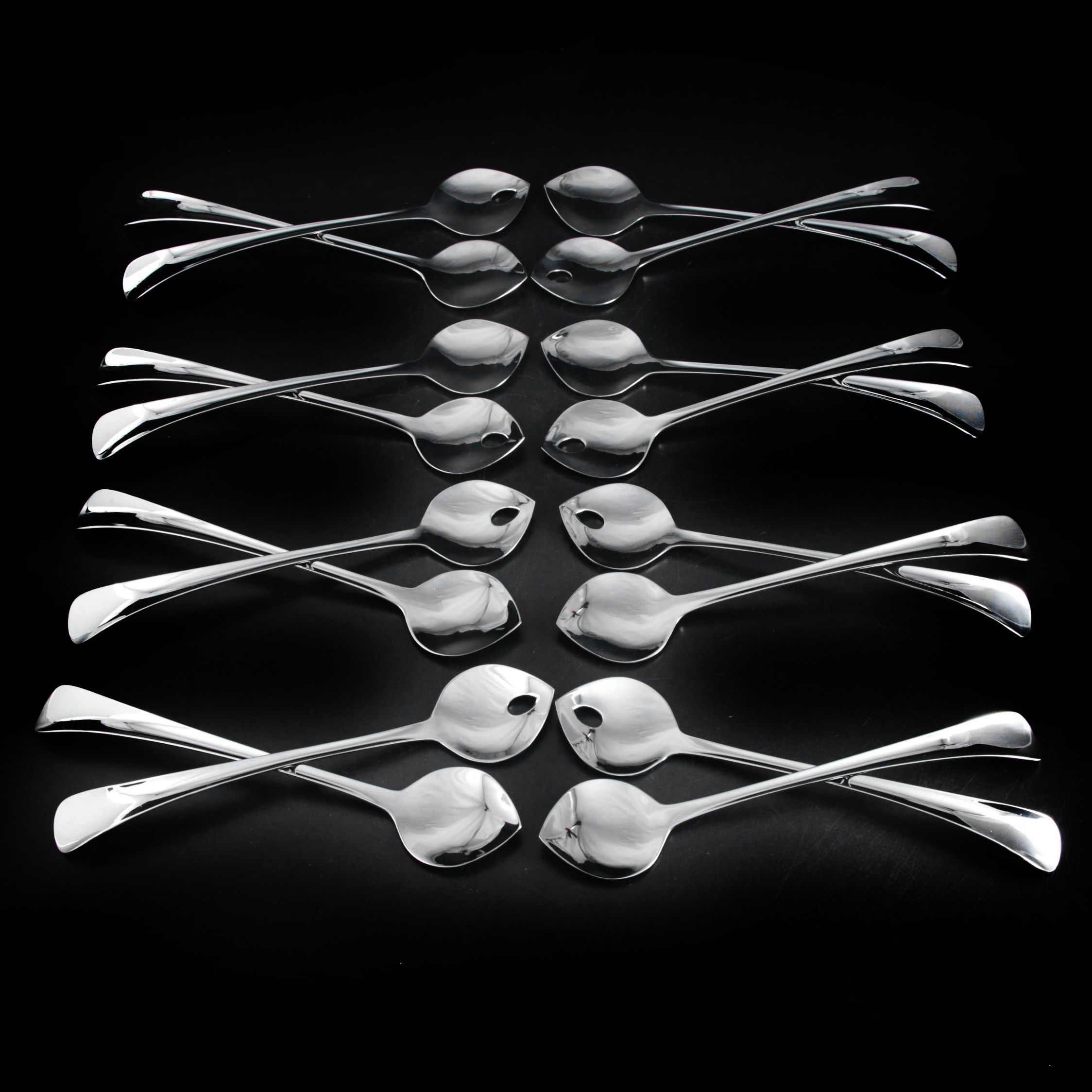 Georg Jensen "Duo" Stainless Steel Salad Servers with Mirror Finish