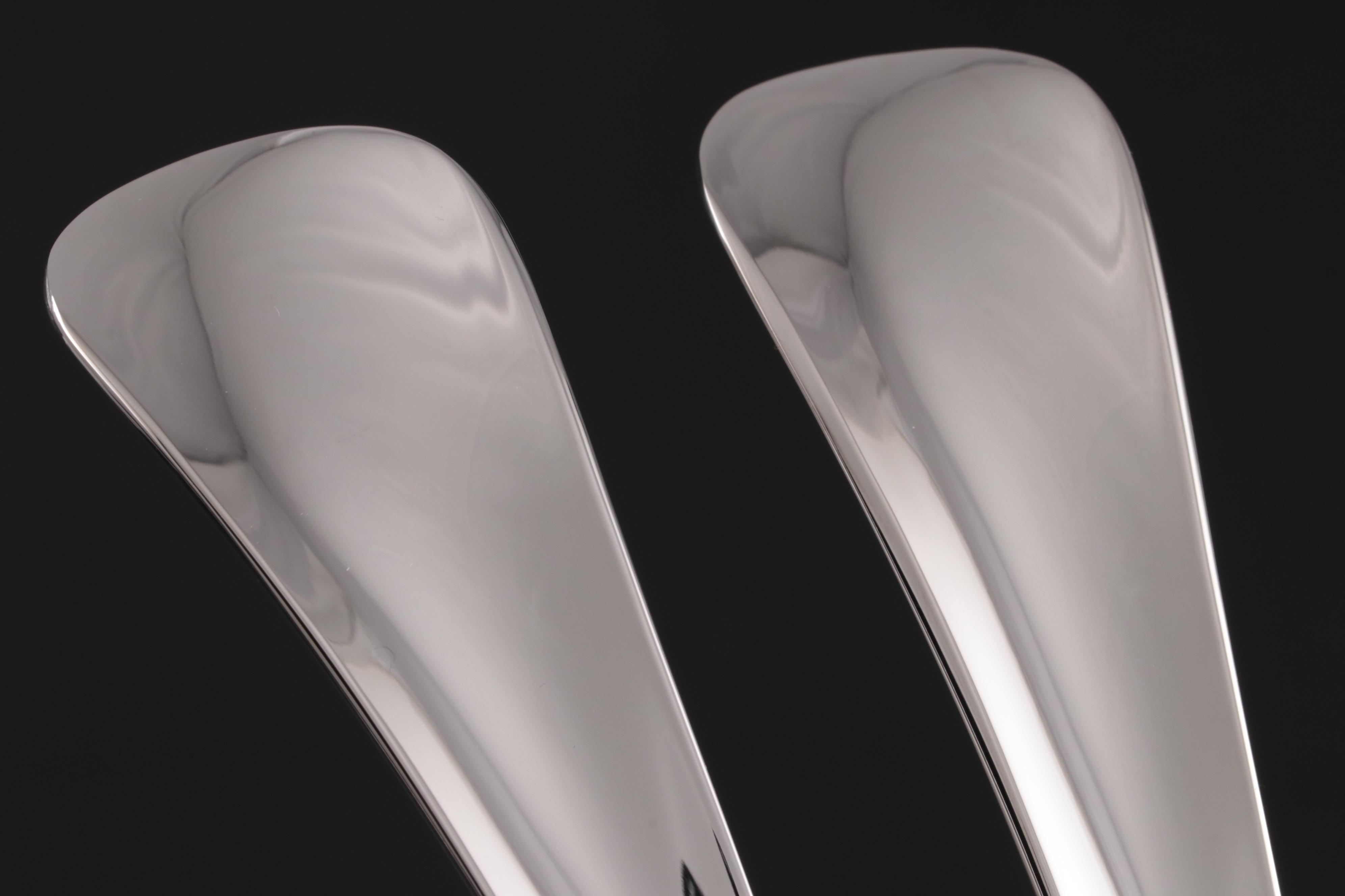 Georg Jensen "Duo" Stainless Steel Salad Servers and "Alfredo" Cheese Knives