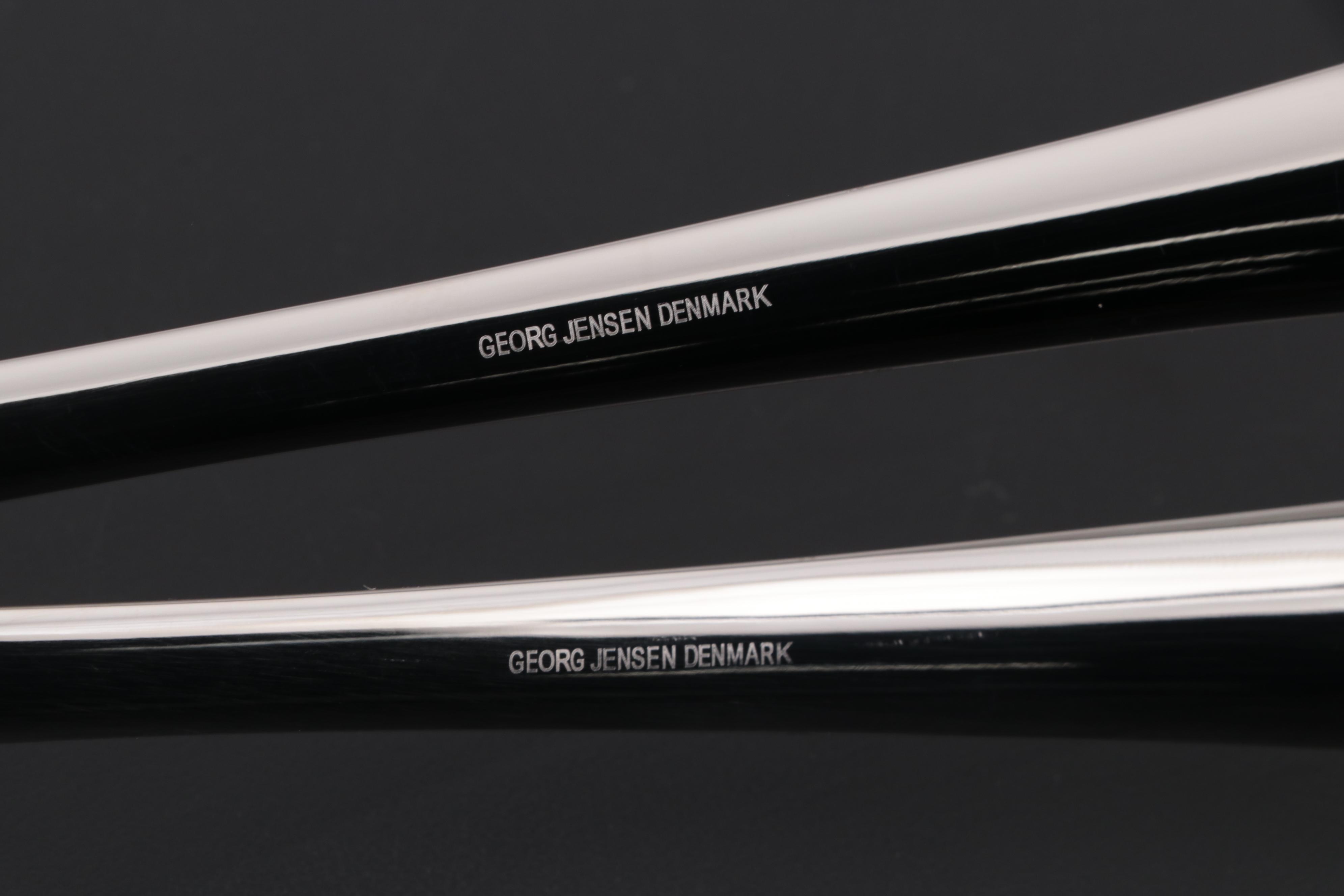 Georg Jensen "Duo" Stainless Steel Salad Servers and "Alfredo" Cheese Knives