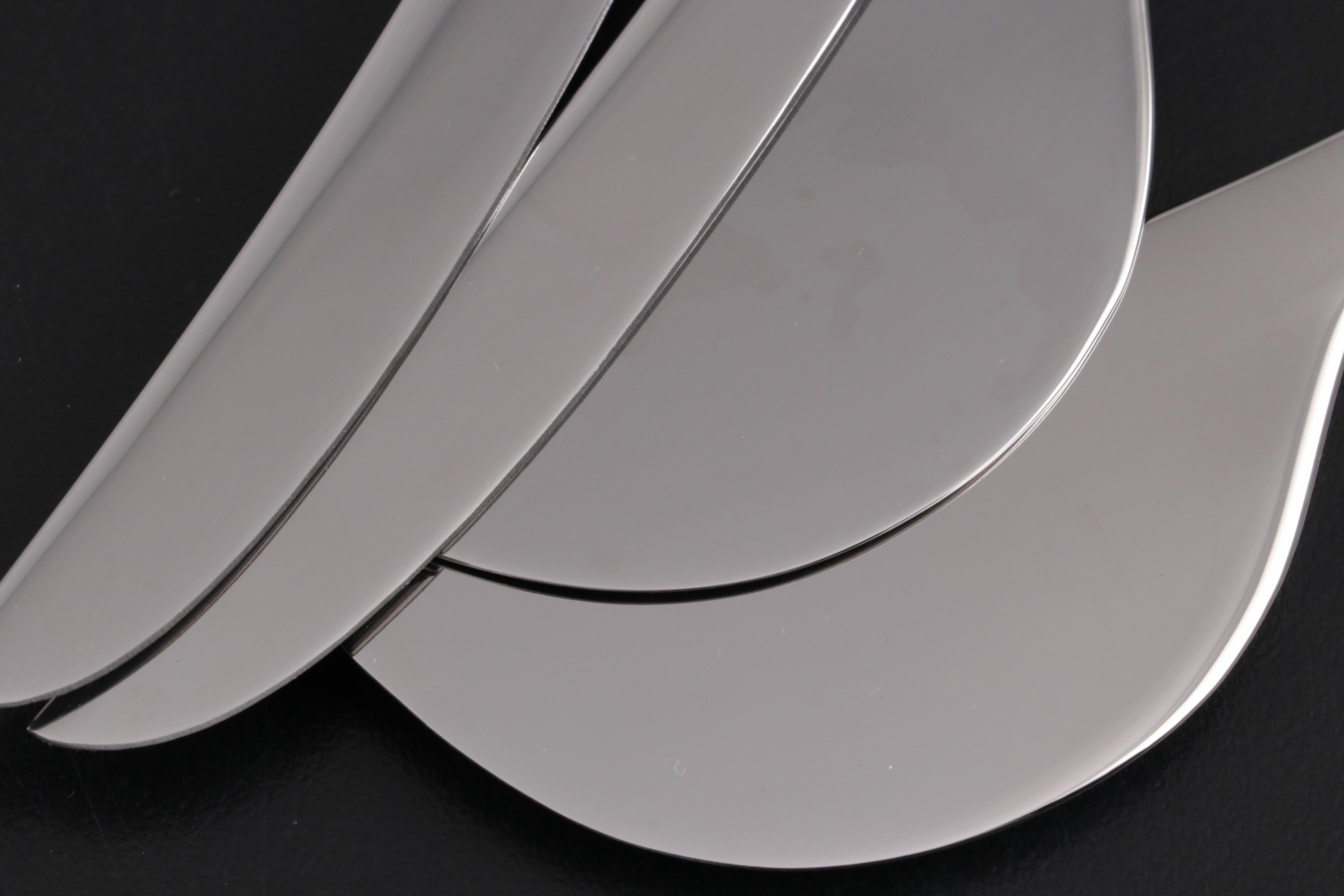 Georg Jensen "Duo" Stainless Steel Salad Servers and "Alfredo" Cheese Knives