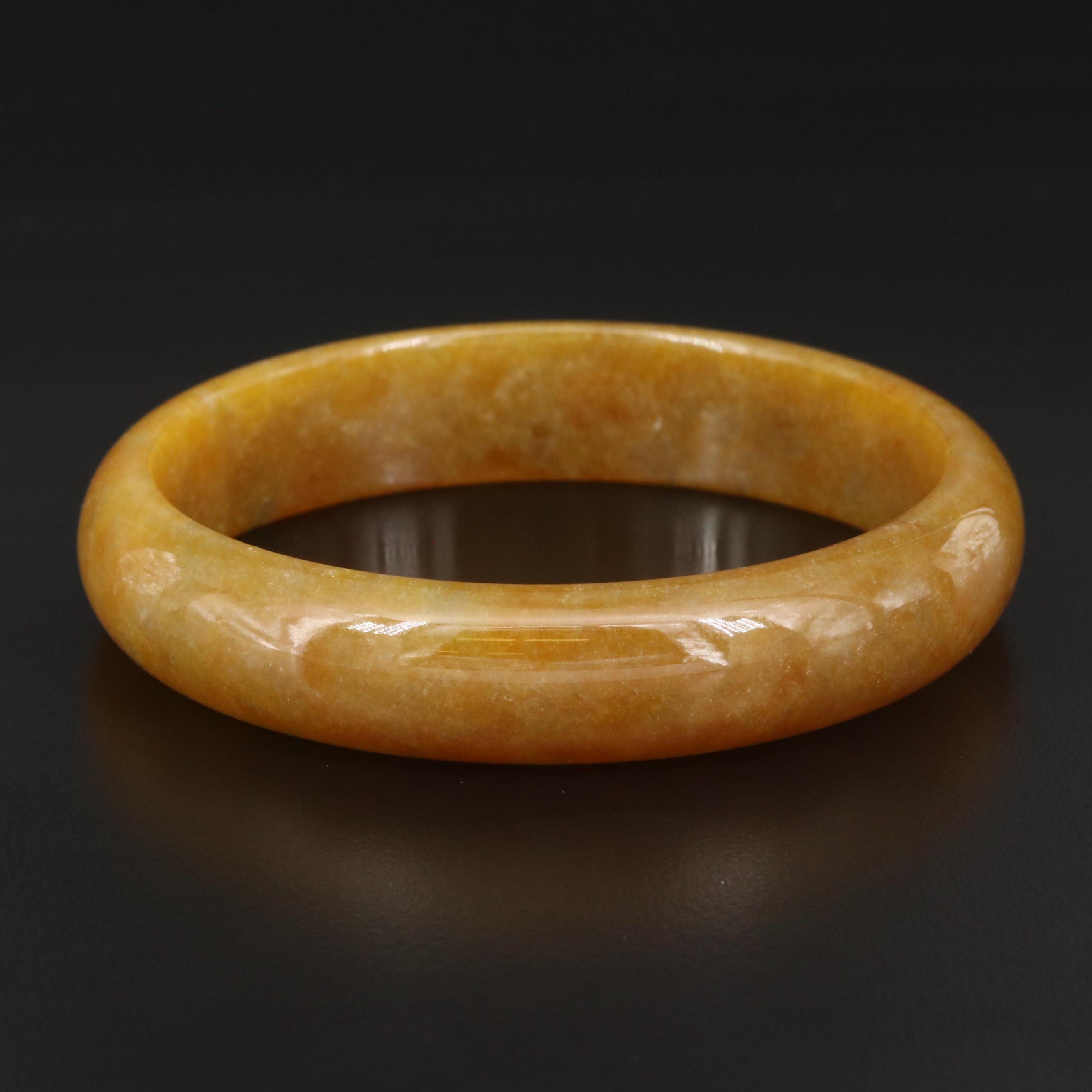 Carved Hololith Jadeite Bangle
