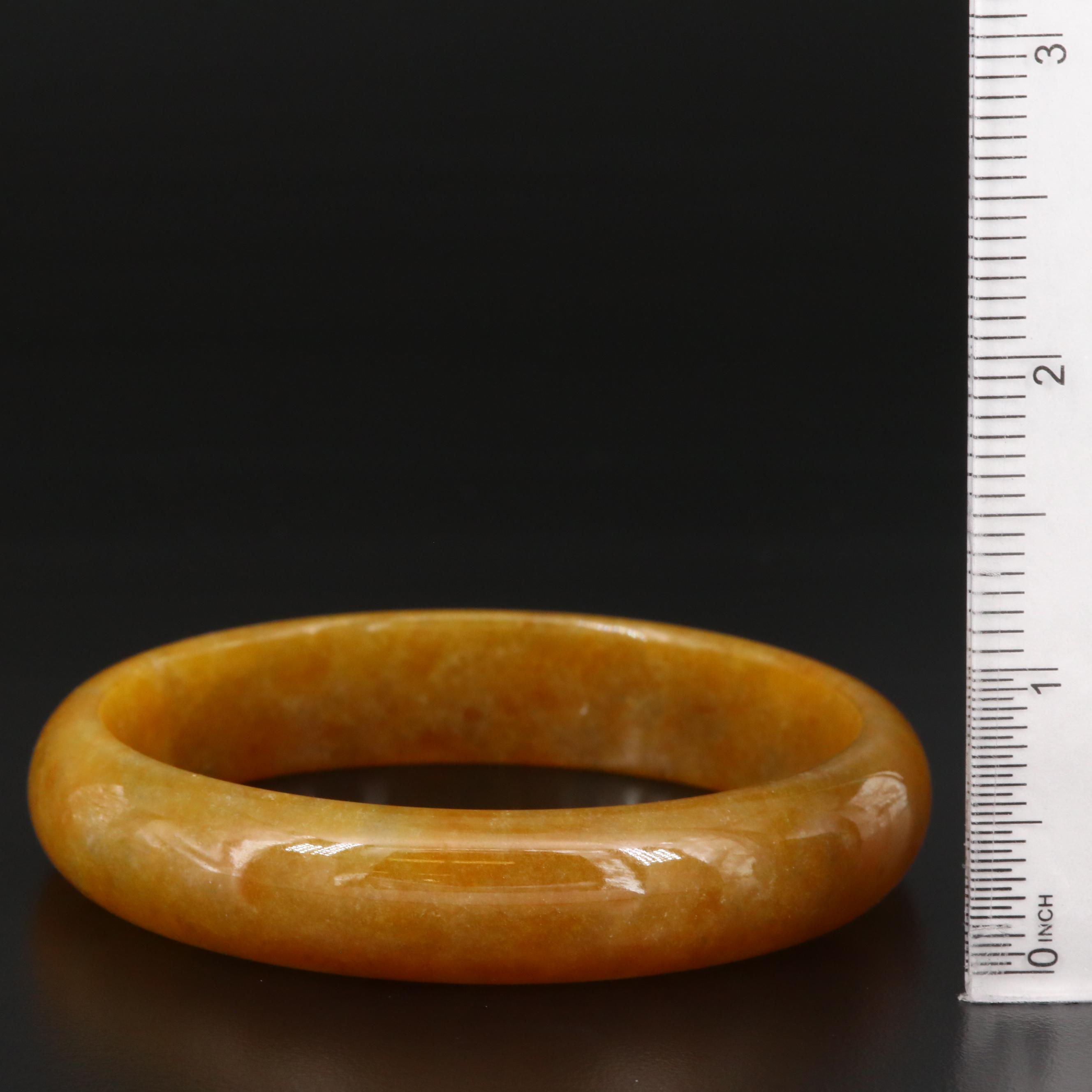 Carved Hololith Jadeite Bangle