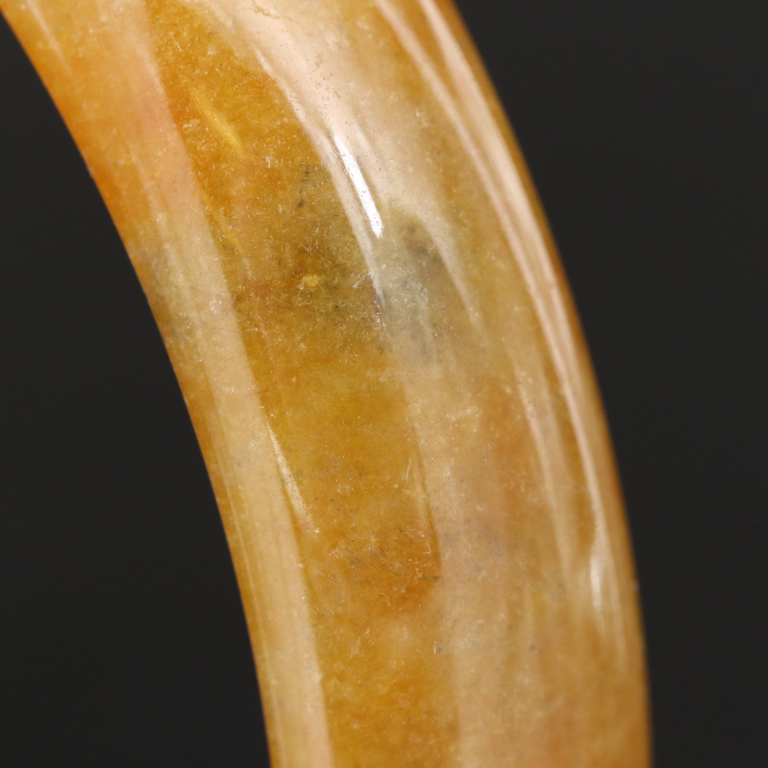 Carved Hololith Jadeite Bangle