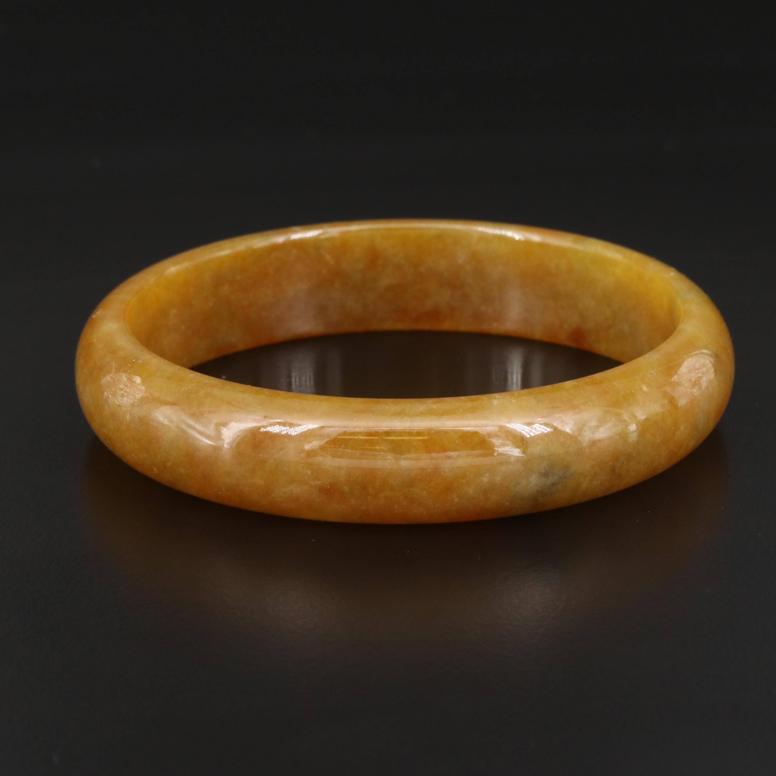 Carved Hololith Jadeite Bangle