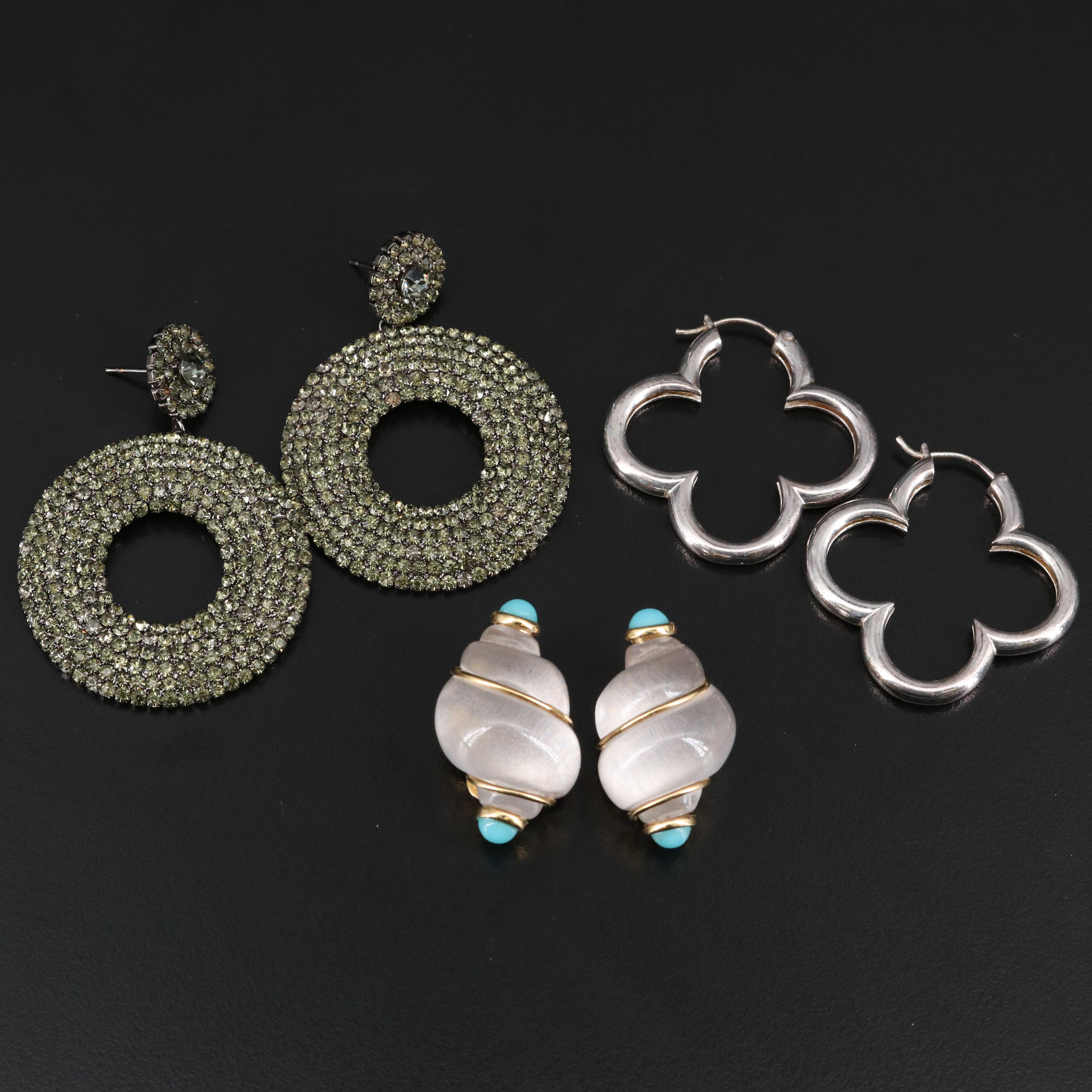 Collection of Earrings Including Heidi Klum Sterling Silver Clover Earrings