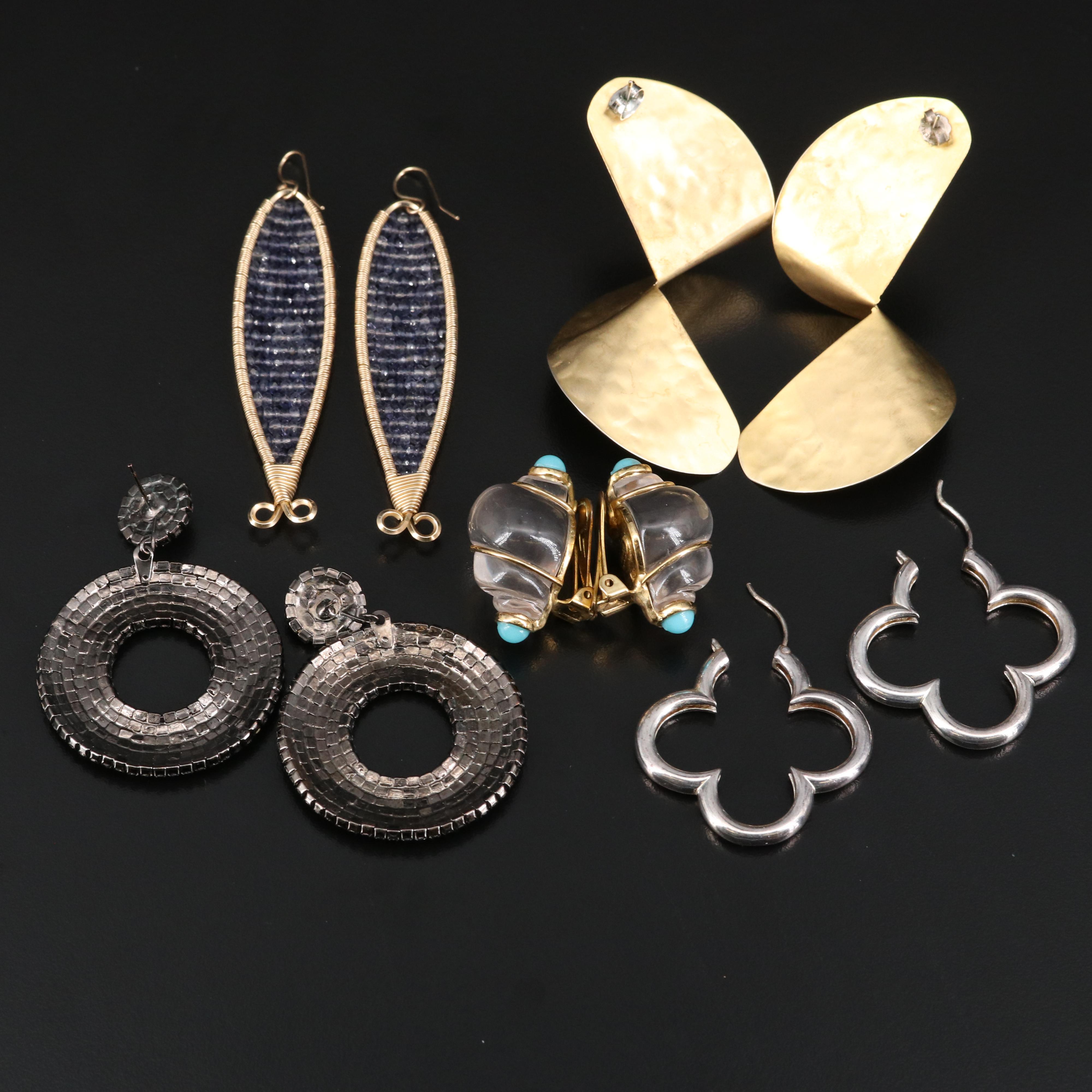 Collection of Earrings Including Heidi Klum Sterling Silver Clover Earrings