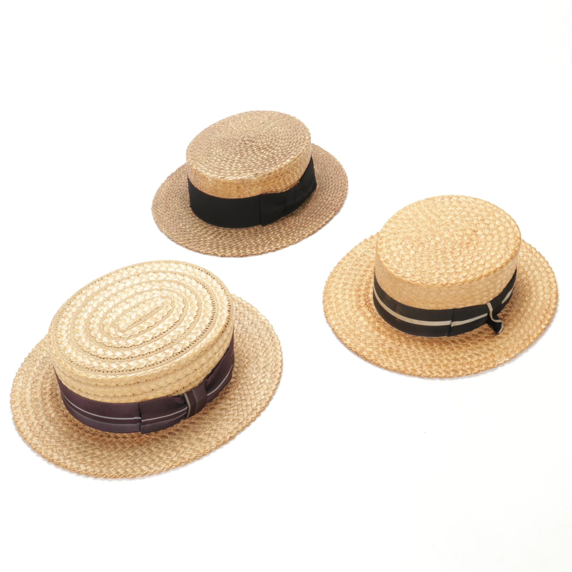 Men's Rossley, Korn, and The Columbian Woven Straw Boater Hats