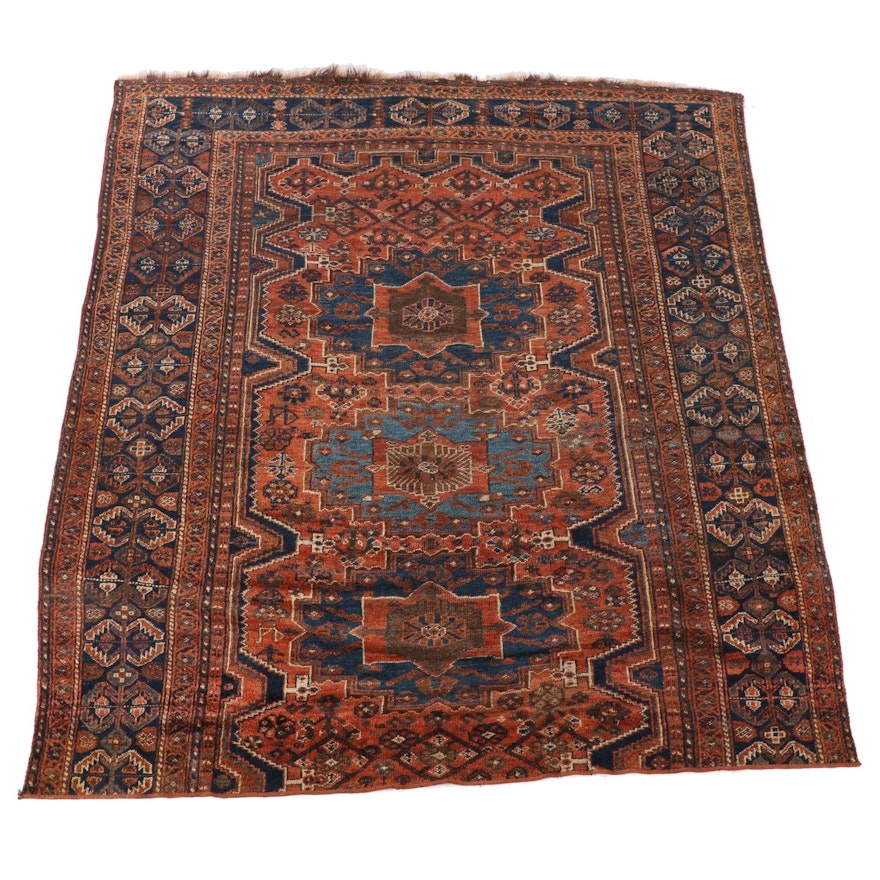 6'8 x 8'2 Hand-Knotted Persian Afshar Wool Area Rug