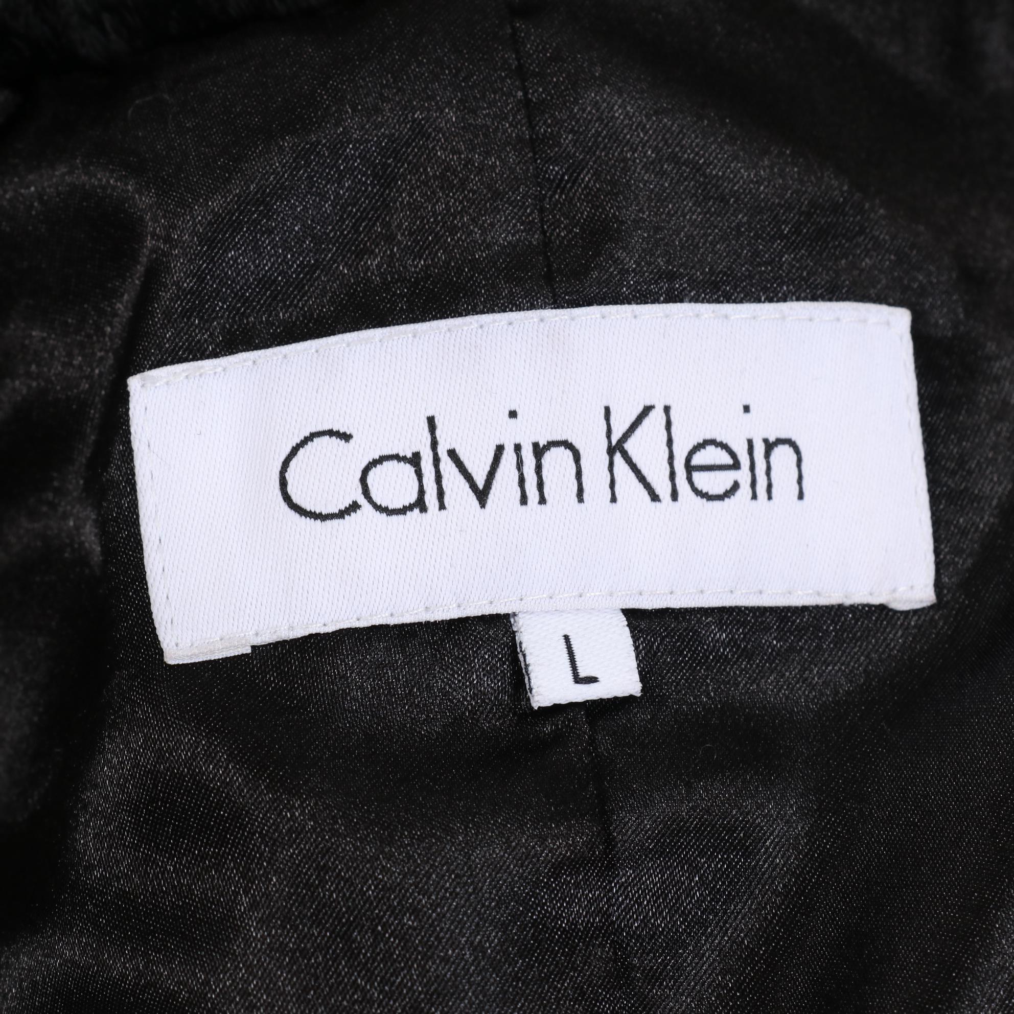 Calvin Klein Houndstooth Printed Faux Fur Coat