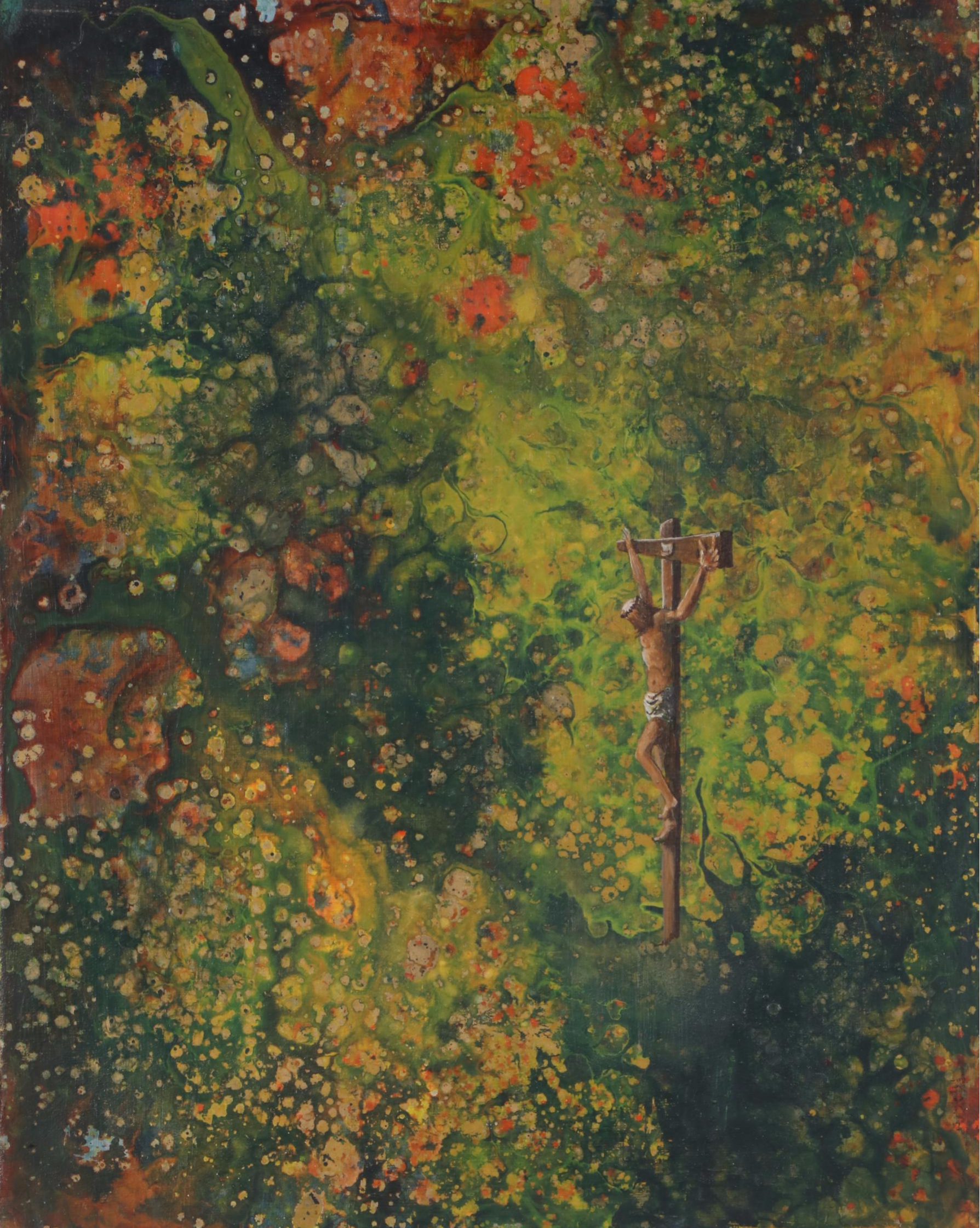 Thomas C. Kozar Oil Painting "Christ on the Cross," Late 20th to 21st Century