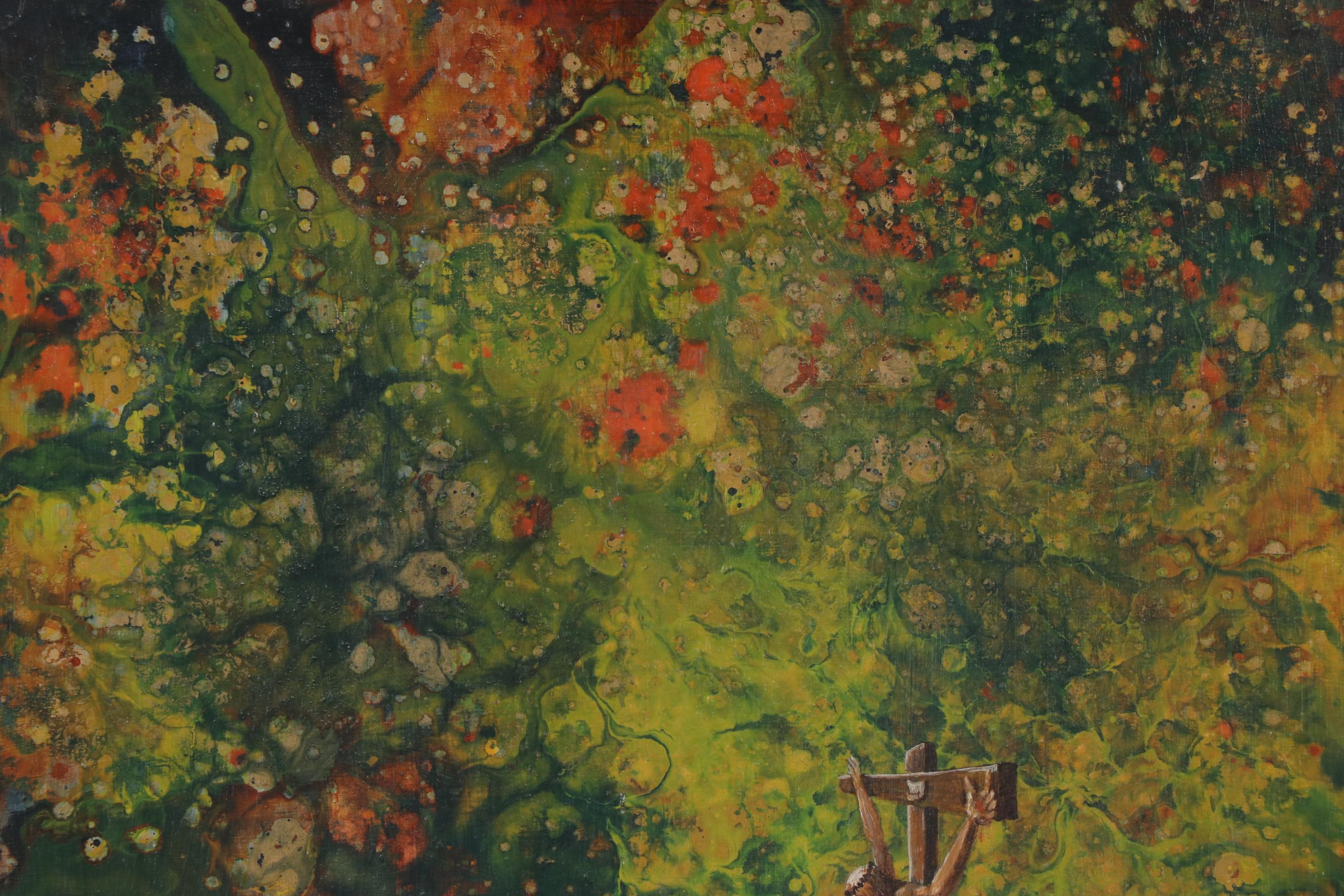 Thomas C. Kozar Oil Painting "Christ on the Cross," Late 20th to 21st Century