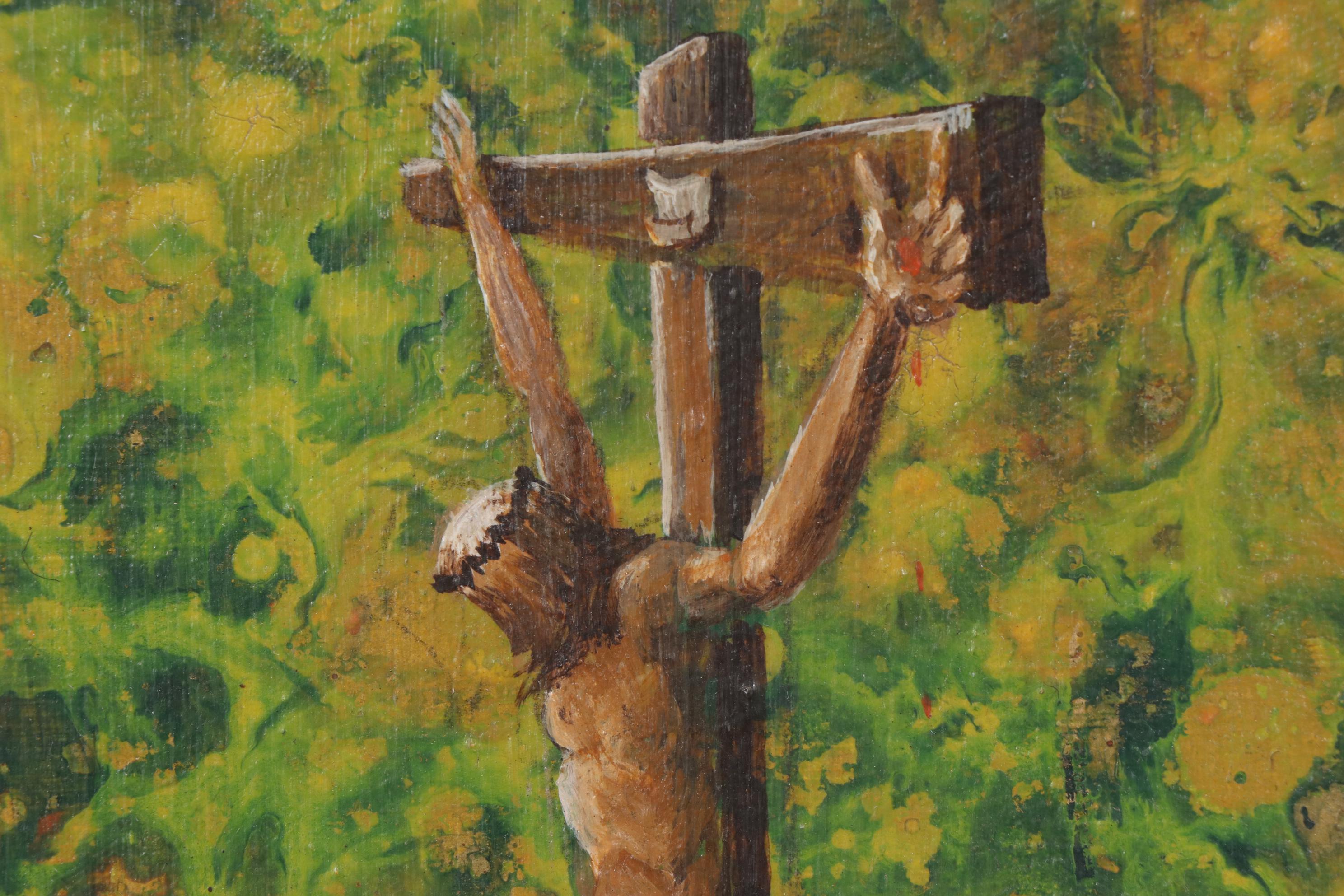 Thomas C. Kozar Oil Painting "Christ on the Cross," Late 20th to 21st Century