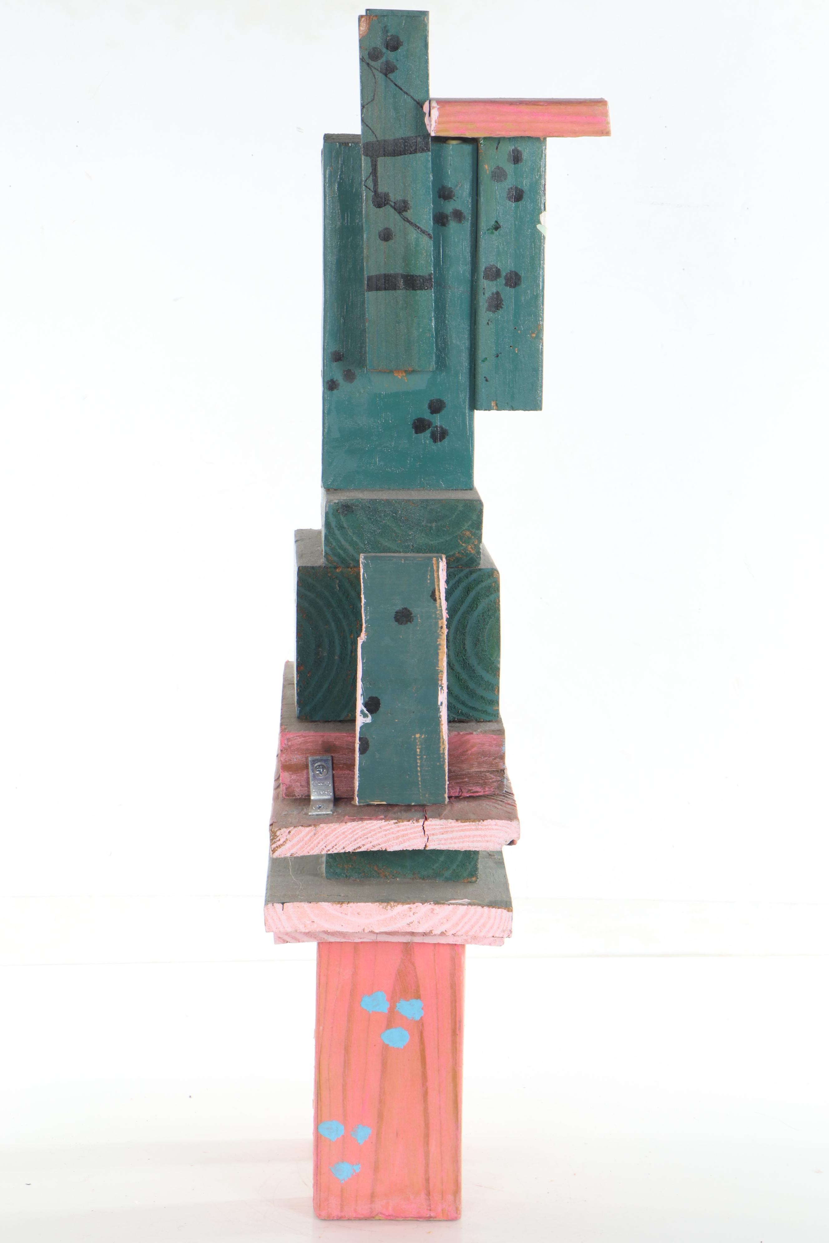 Antonio Adams Folk Art Wood Sculpture "U.S.A Amphibians in American"